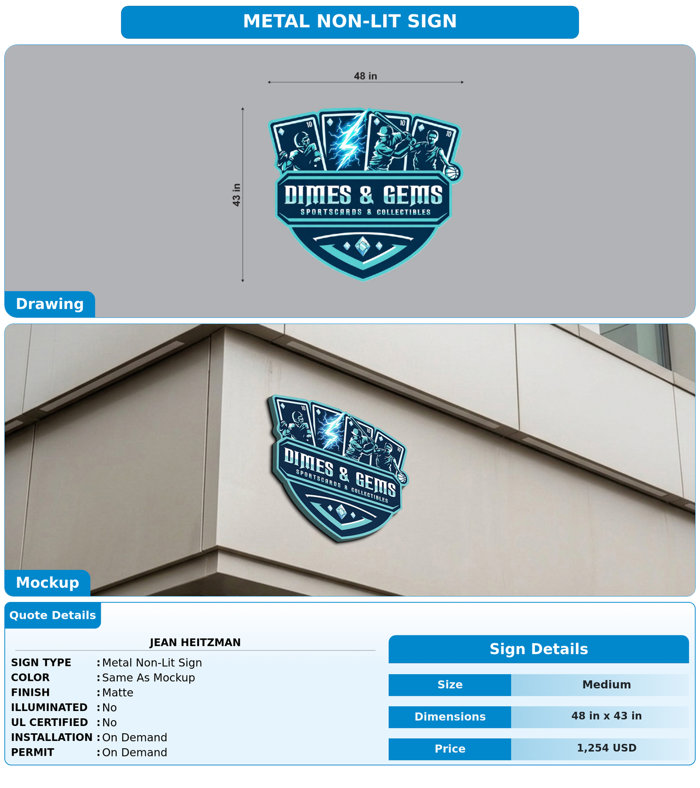 CUSTOM MOCKUP SIGN FOR Jean Heitzman