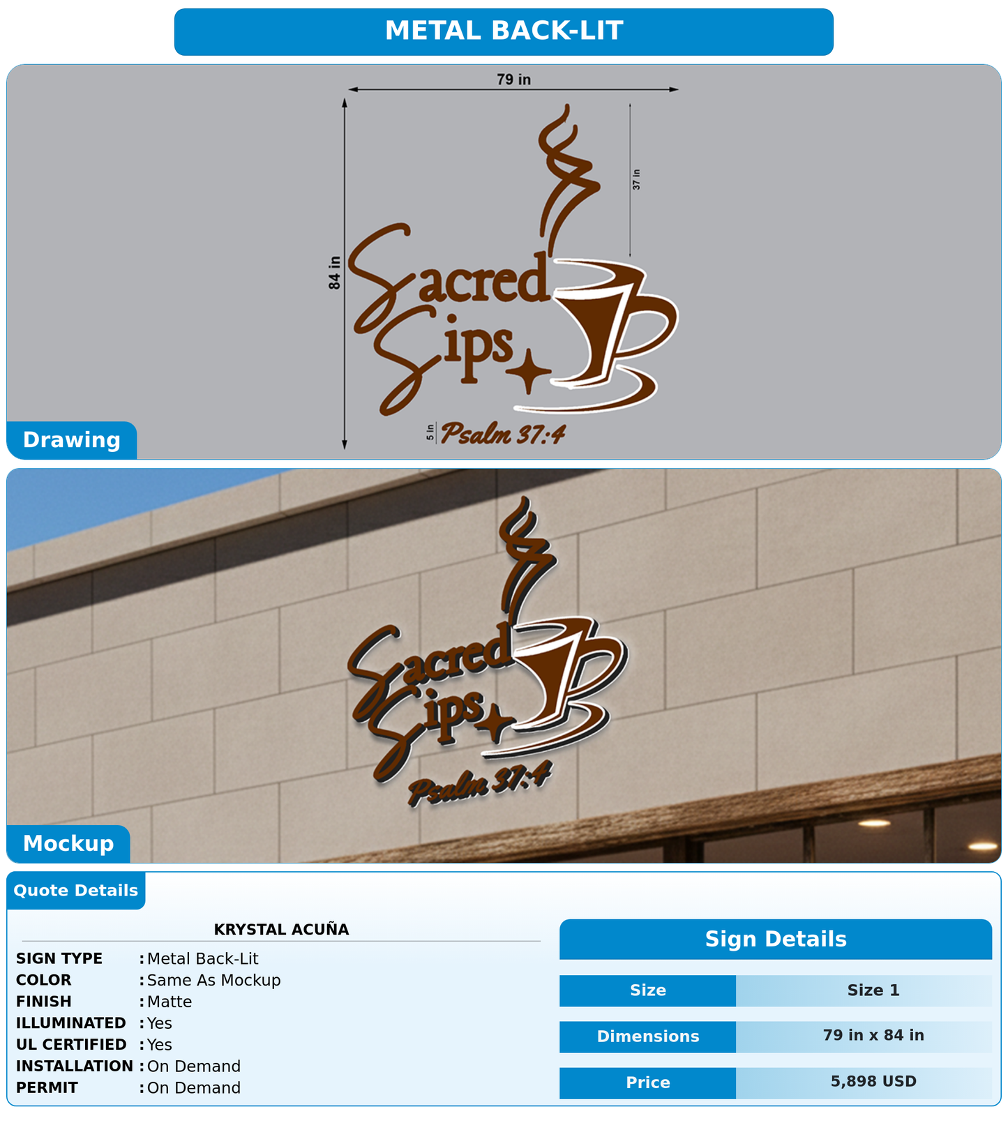 CUSTOM MOCKUP SIGN FOR Krystal Acuña