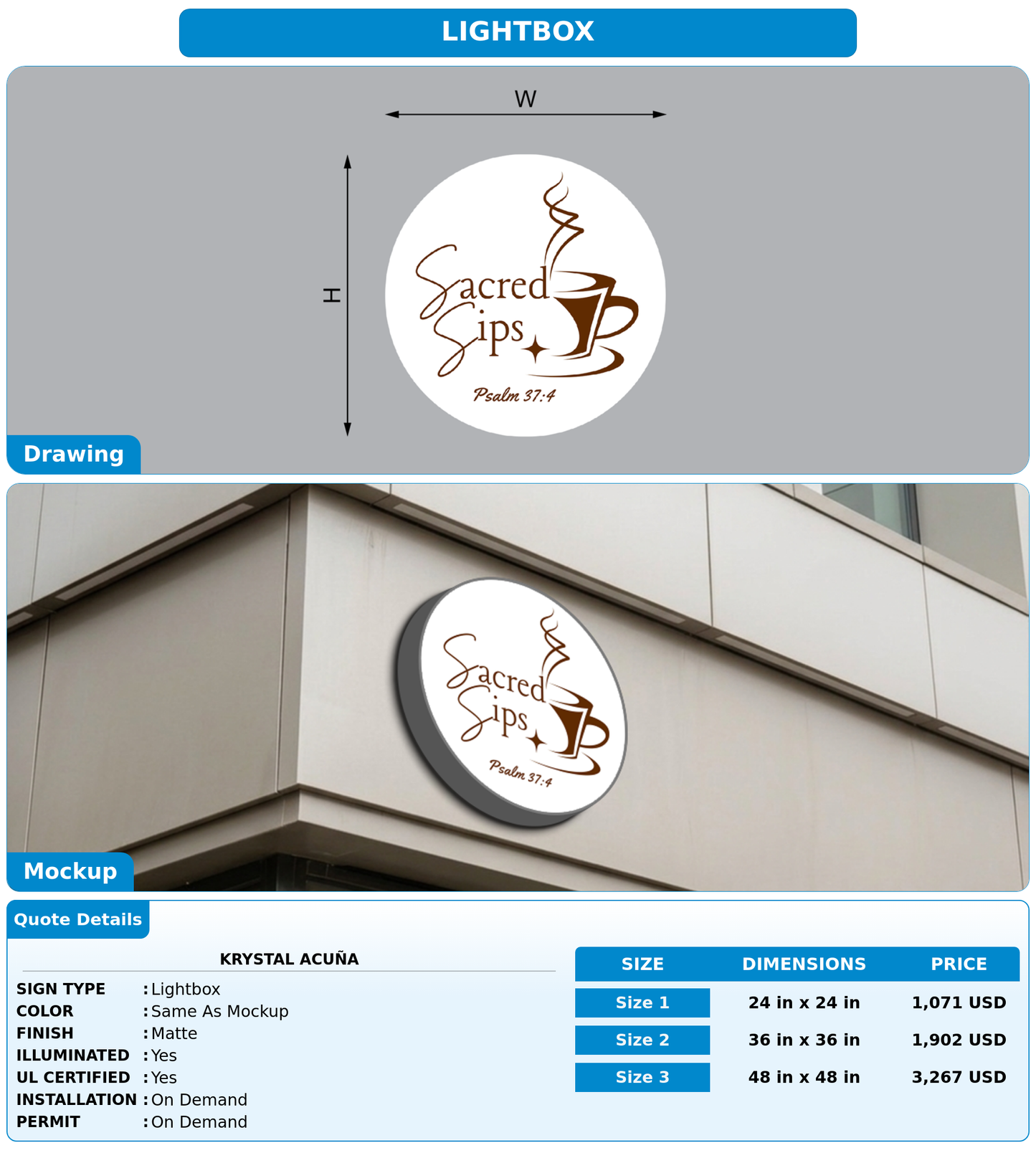 CUSTOM MOCKUP SIGN FOR Krystal Acuña