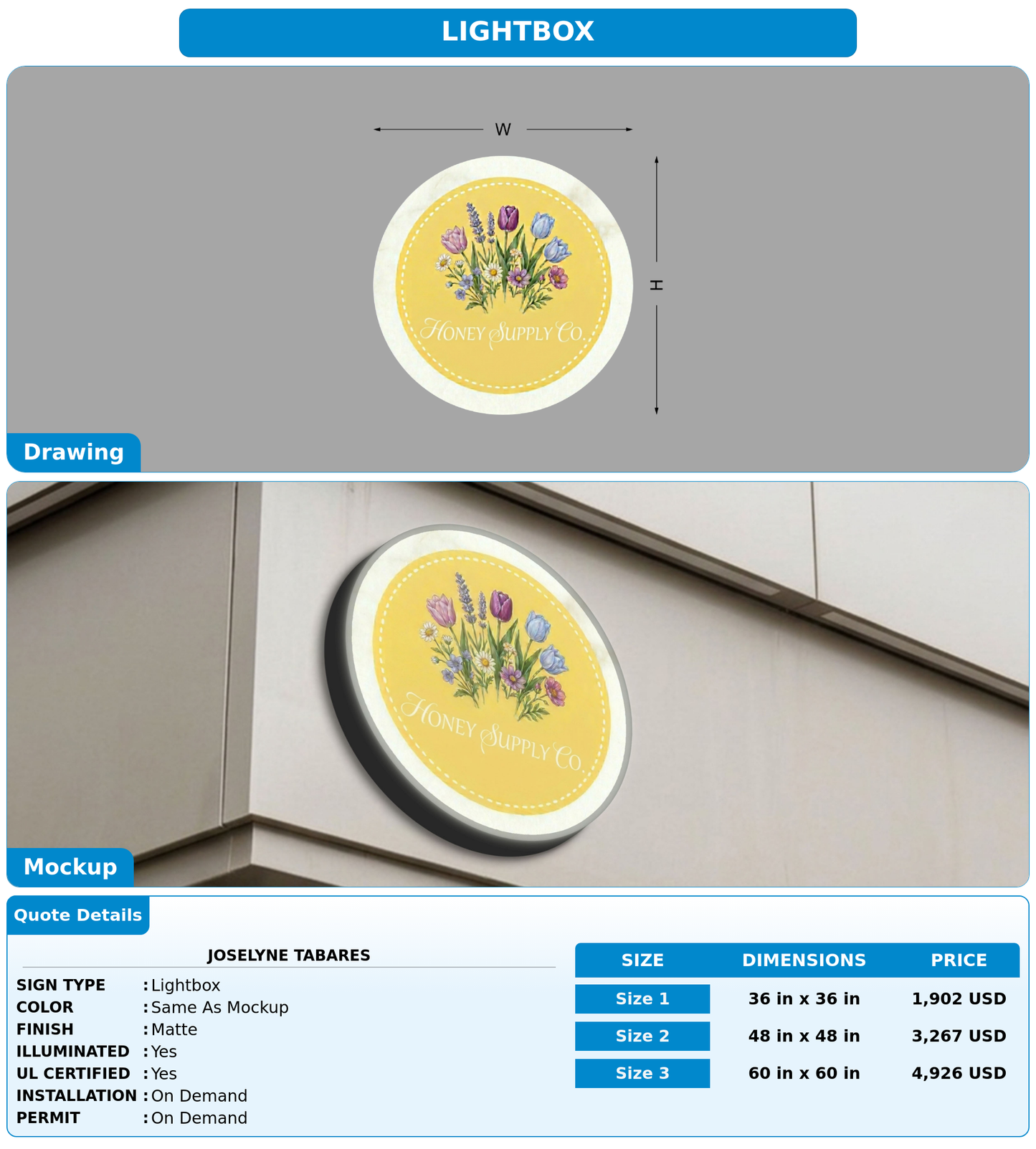 CUSTOM MOCKUP SIGN FOR Joselyne Tabares