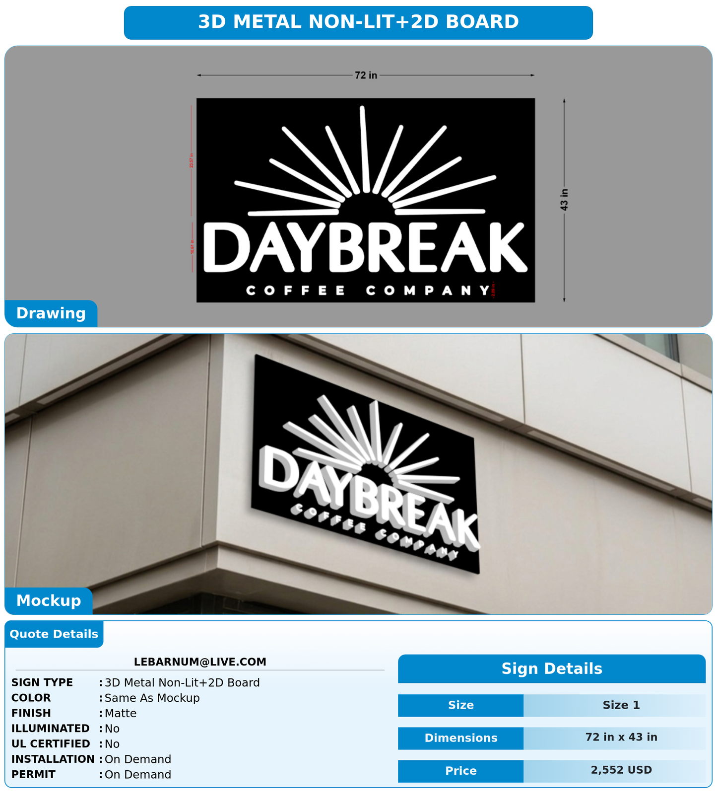CUSTOM MOCKUP SIGN FOR Lebarnum@live.com