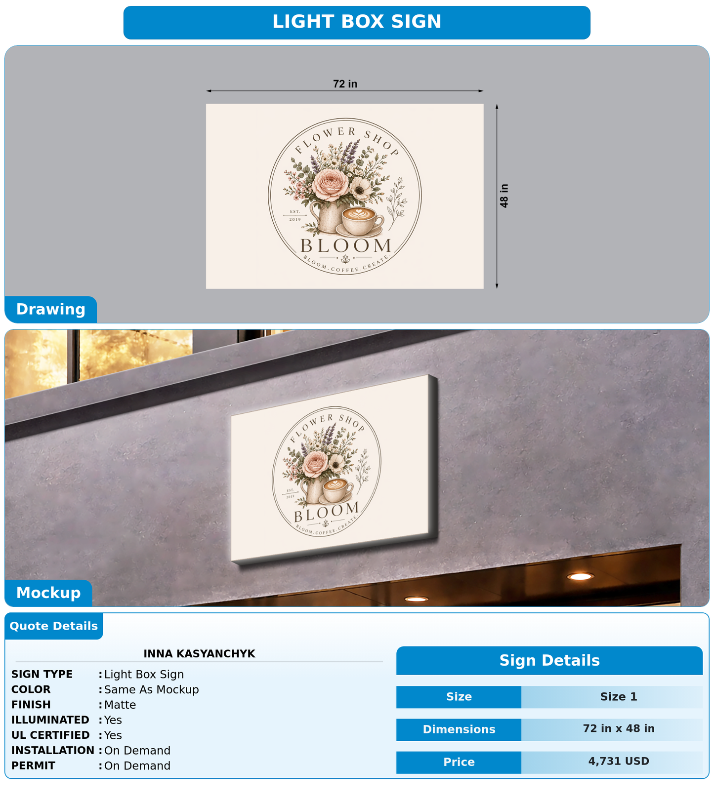 CUSTOM MOCKUP SIGN FOR Inna Kasyanchyk