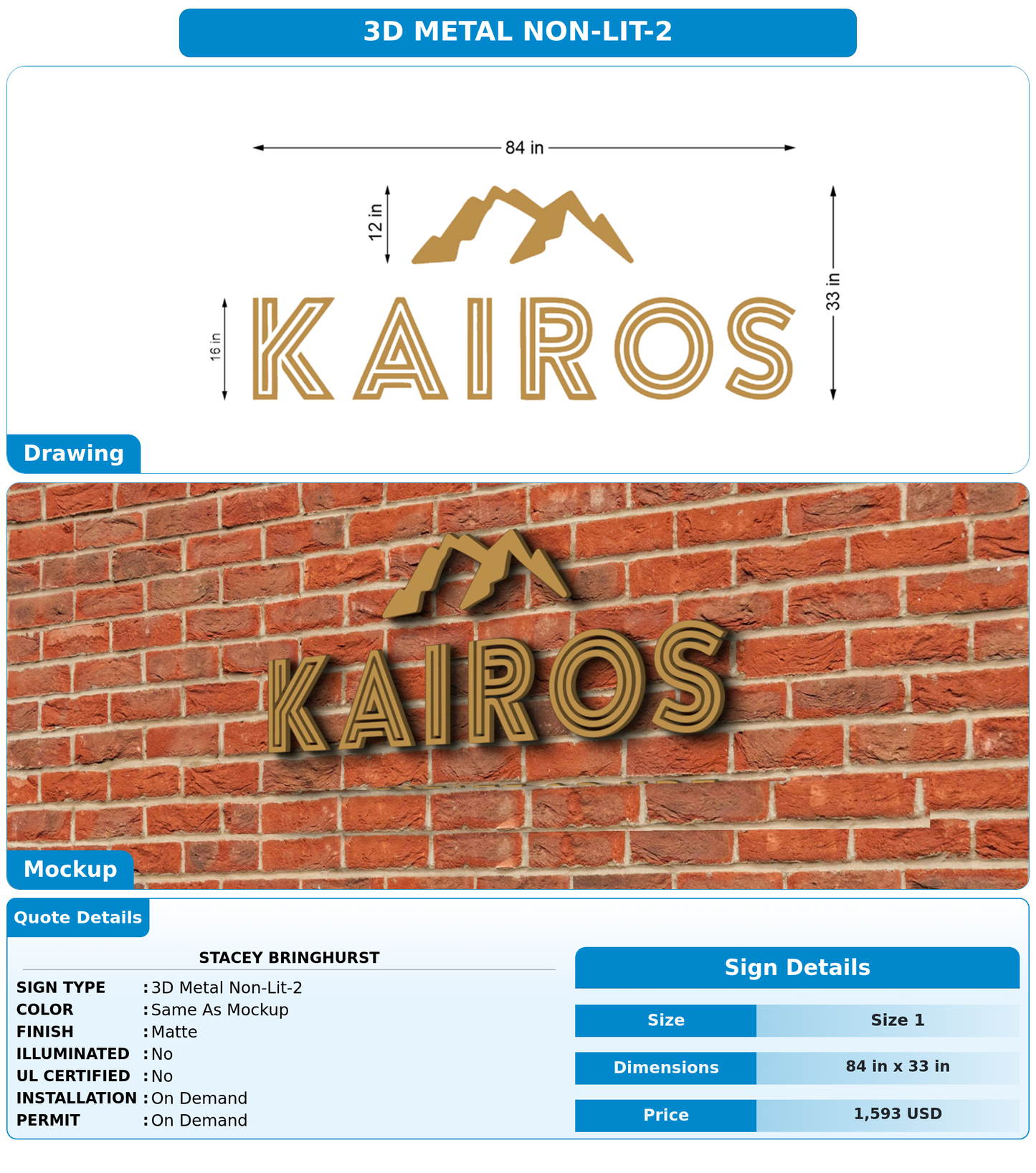 CUSTOM MOCKUP SIGN FOR Stacey Bringhurst
