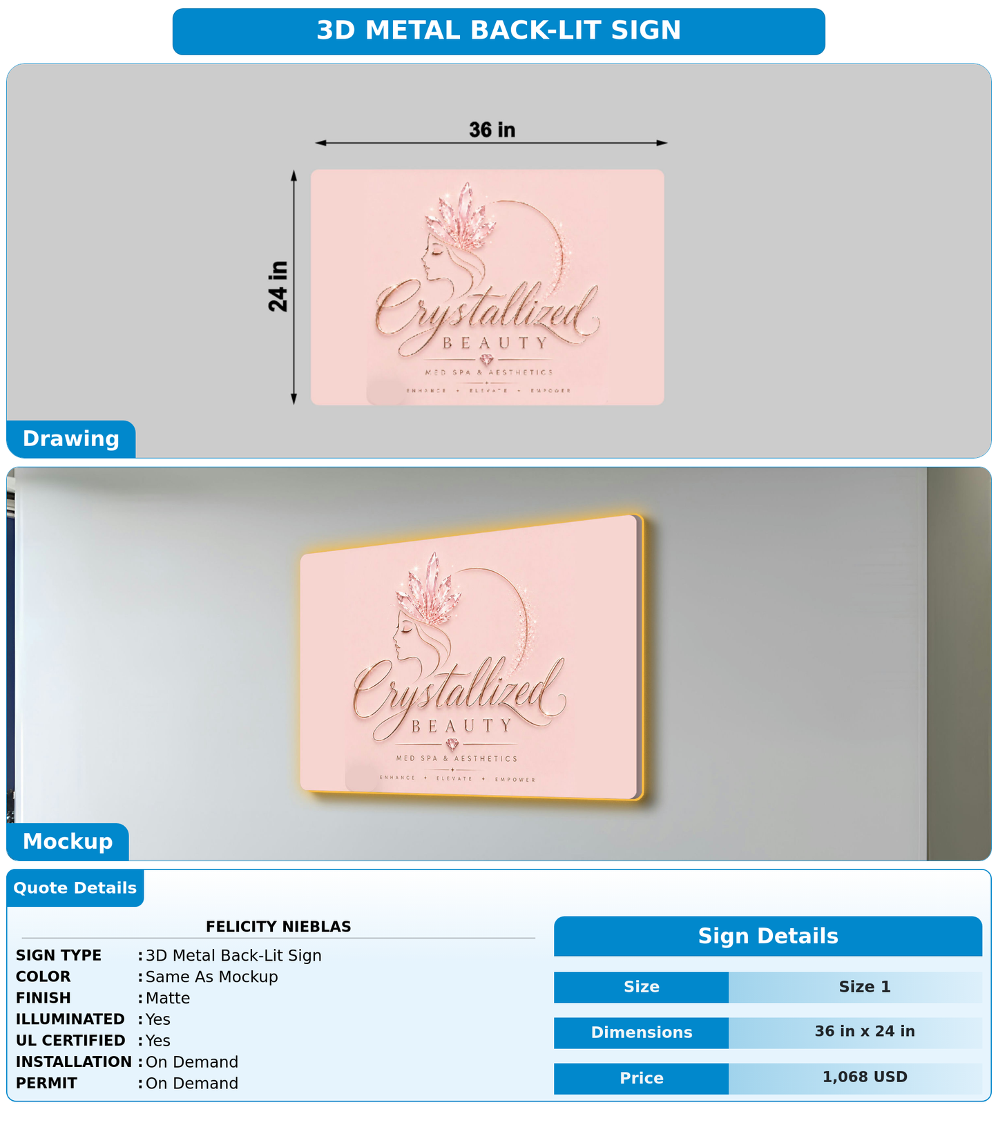 CUSTOM MOCKUP SIGN FOR Felicity Nieblas