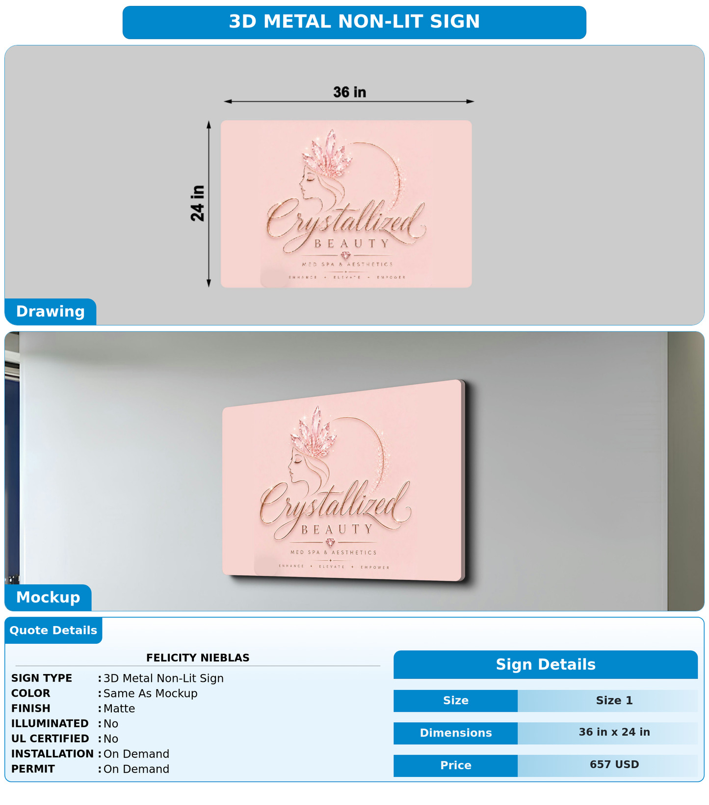 CUSTOM MOCKUP SIGN FOR Felicity Nieblas