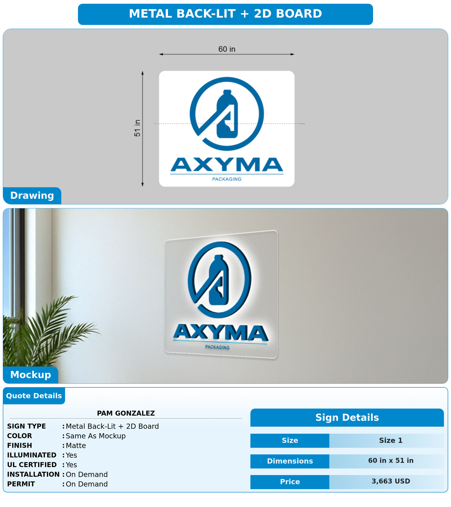 CUSTOM MOCKUP SIGN FOR Pam Gonzalez