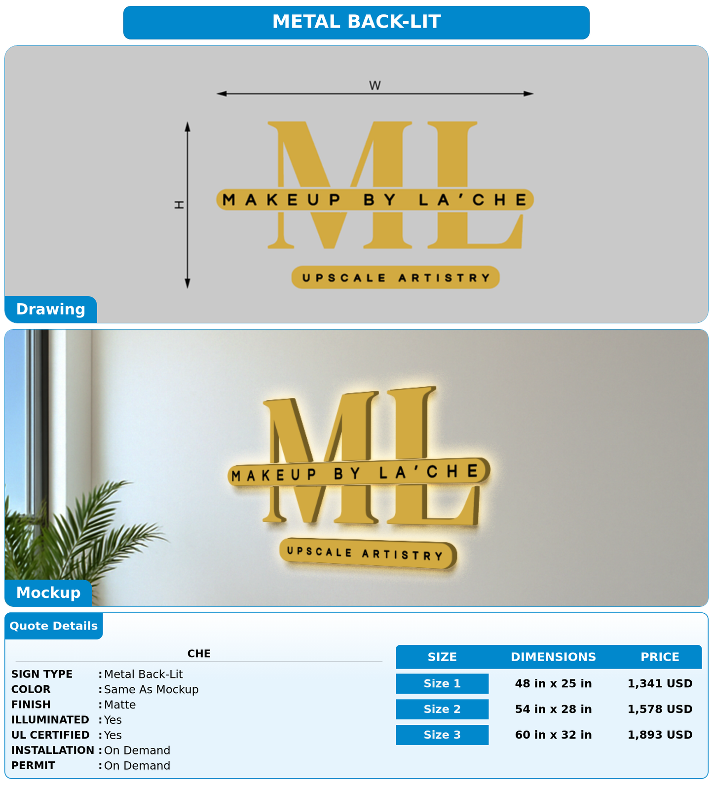 CUSTOM MOCKUP SIGN FOR Che