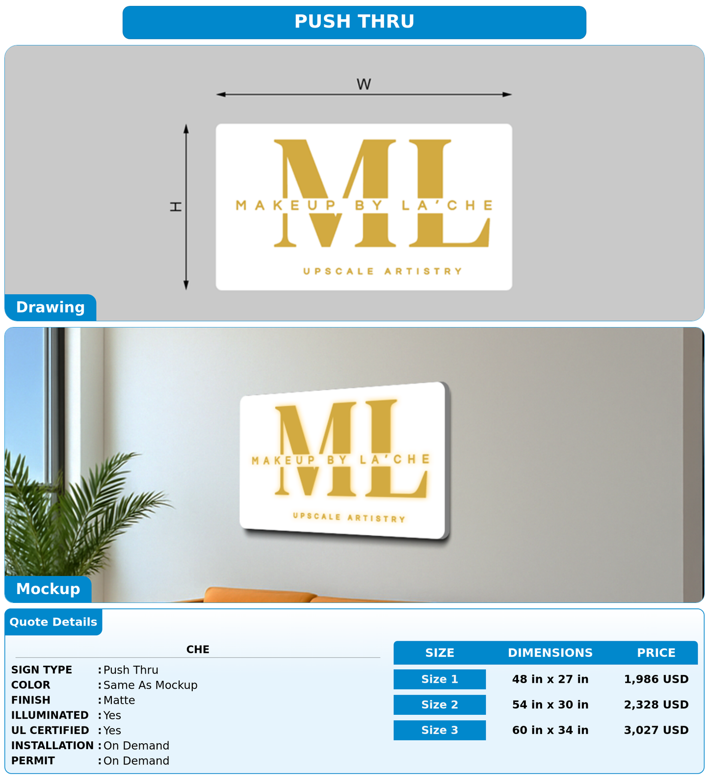 CUSTOM MOCKUP SIGN FOR Che