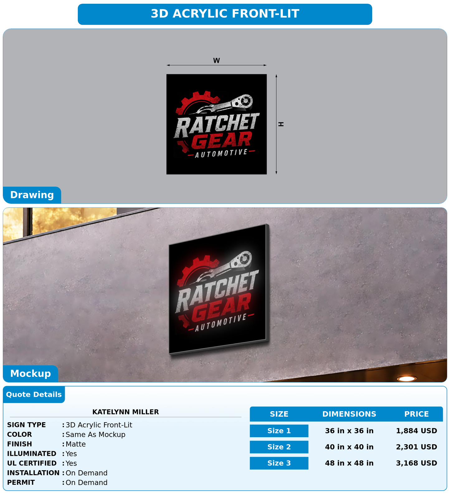 CUSTOM MOCKUP SIGN FOR Katelynn miller
