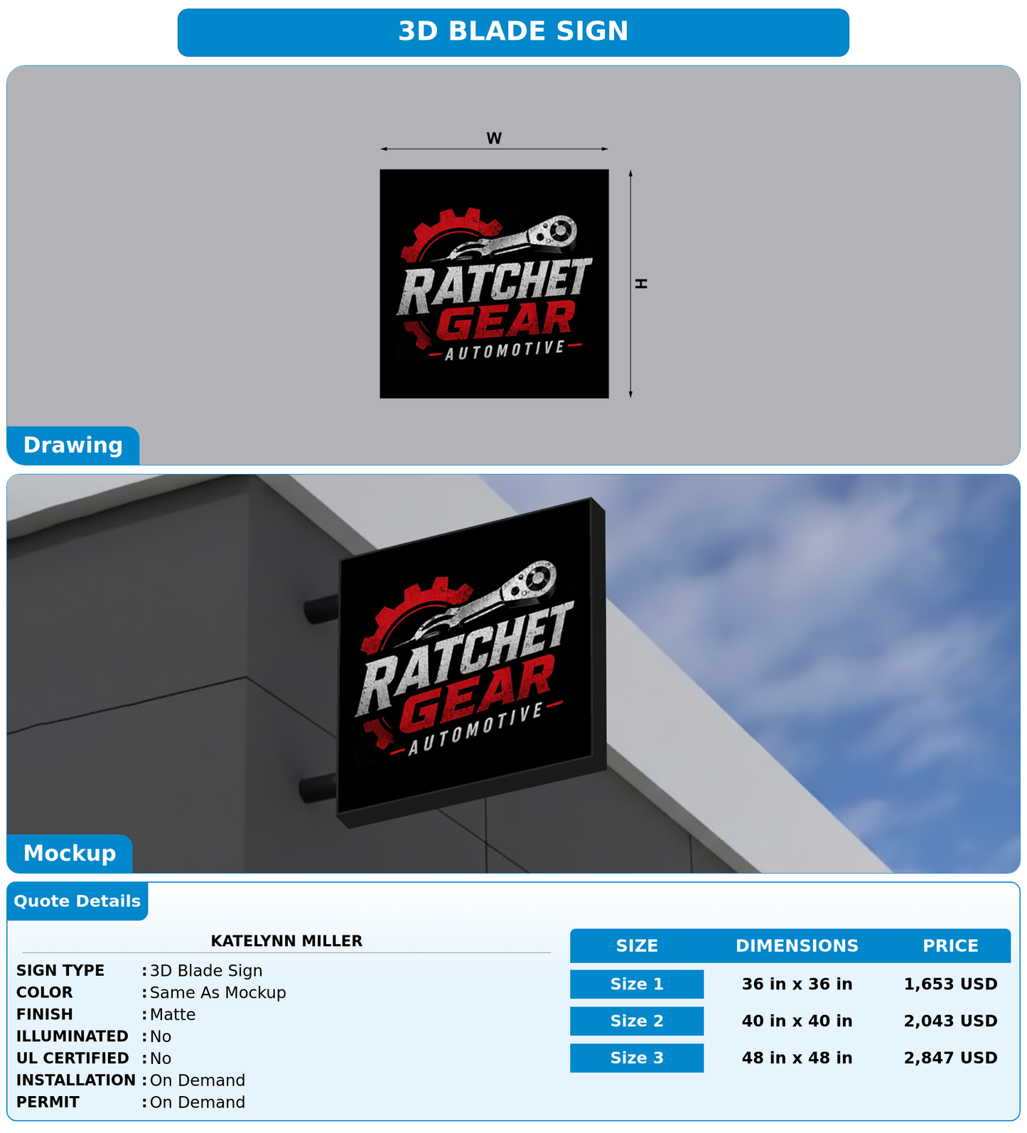 CUSTOM MOCKUP SIGN FOR Katelynn miller