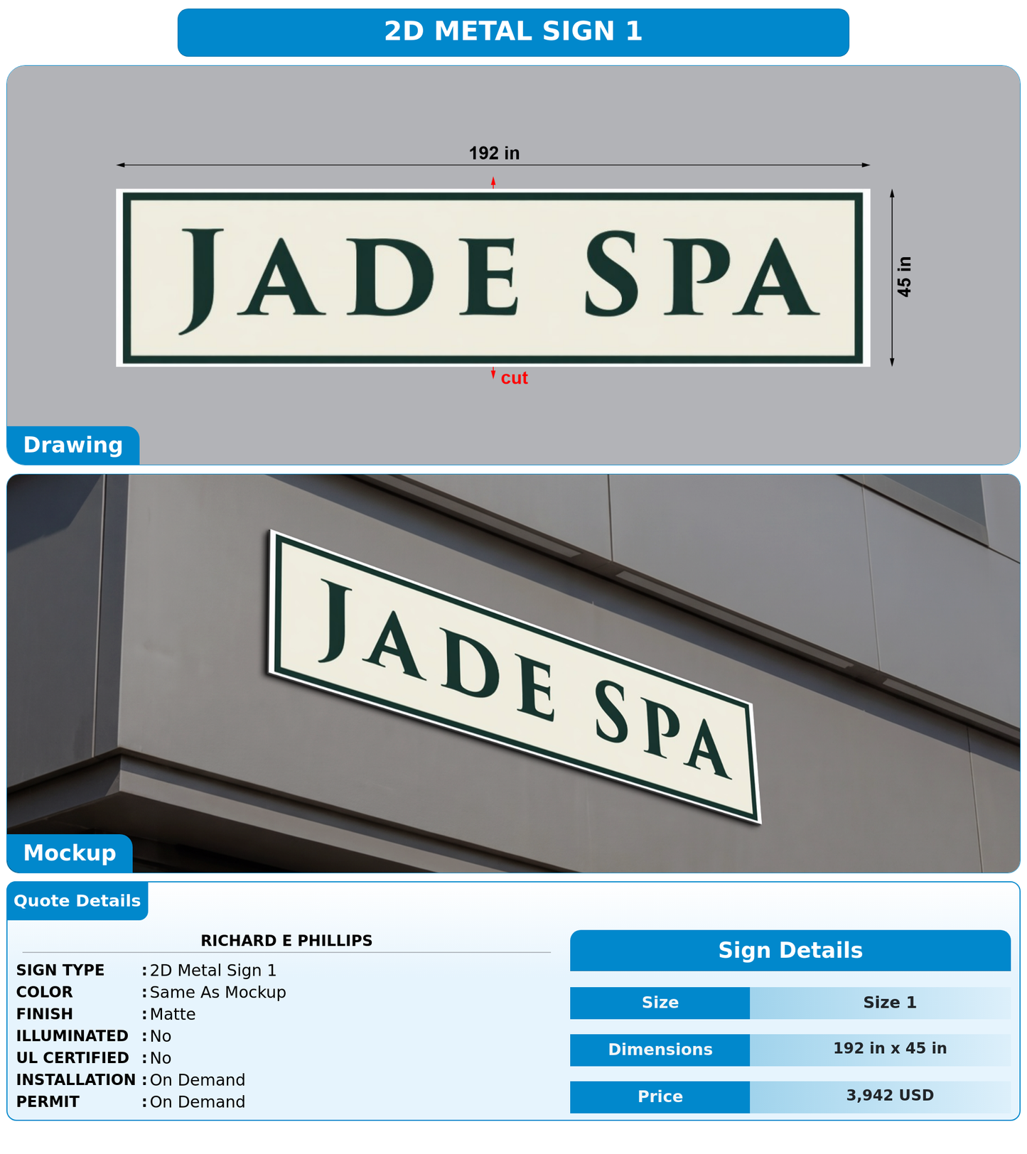 CUSTOM MOCKUP SIGN FOR Richard E Phillips