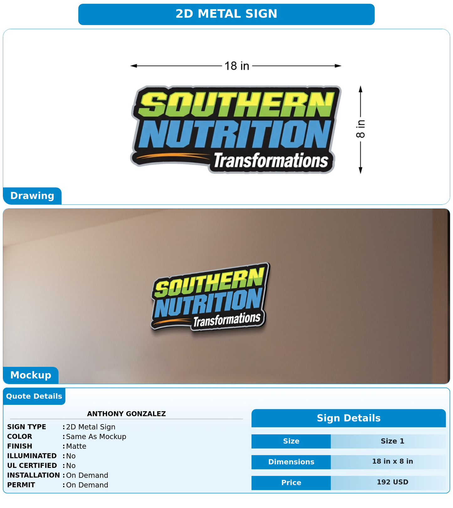 CUSTOM MOCKUP SIGN FOR Anthony Gonzalez
