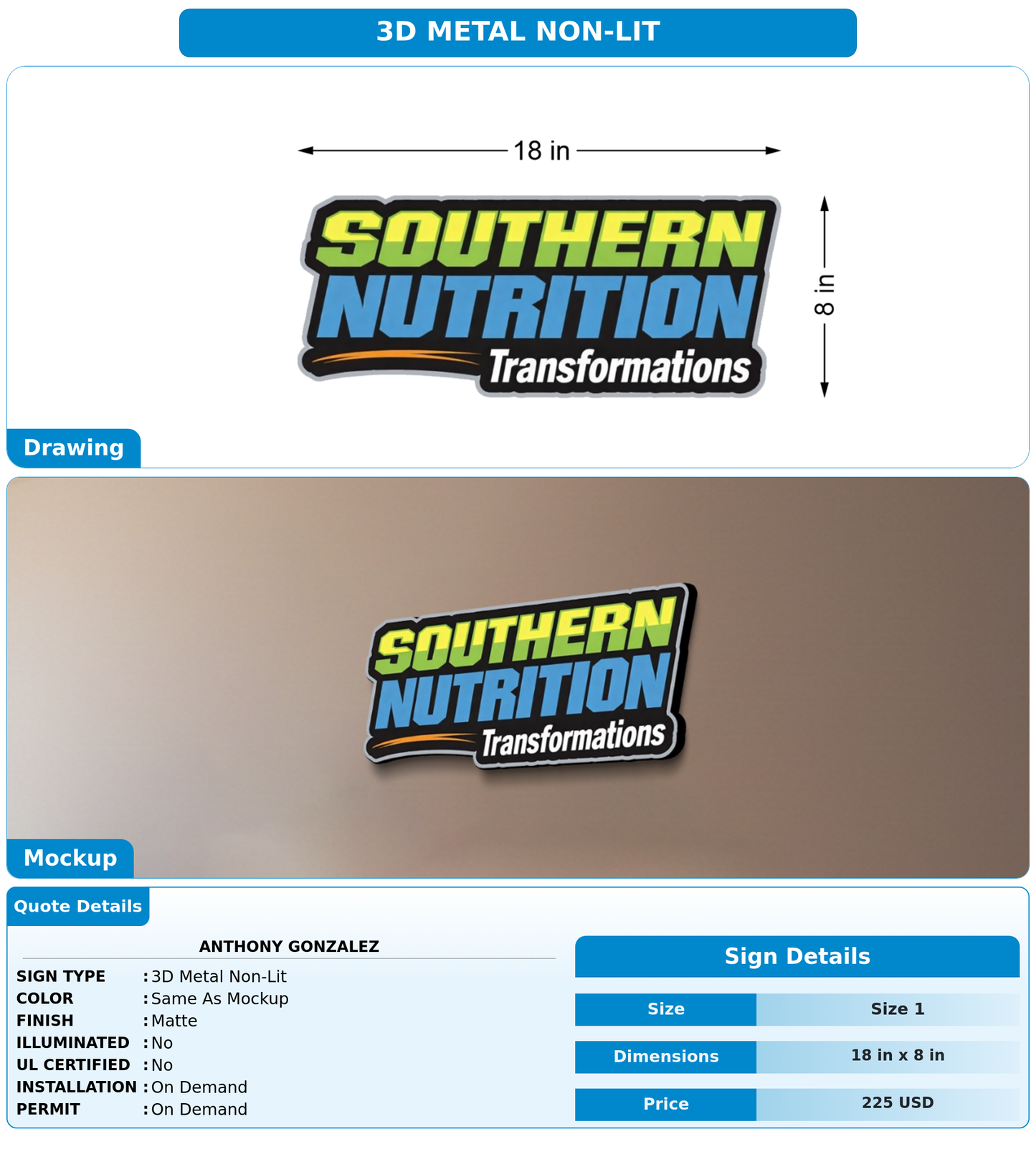 CUSTOM MOCKUP SIGN FOR Anthony Gonzalez