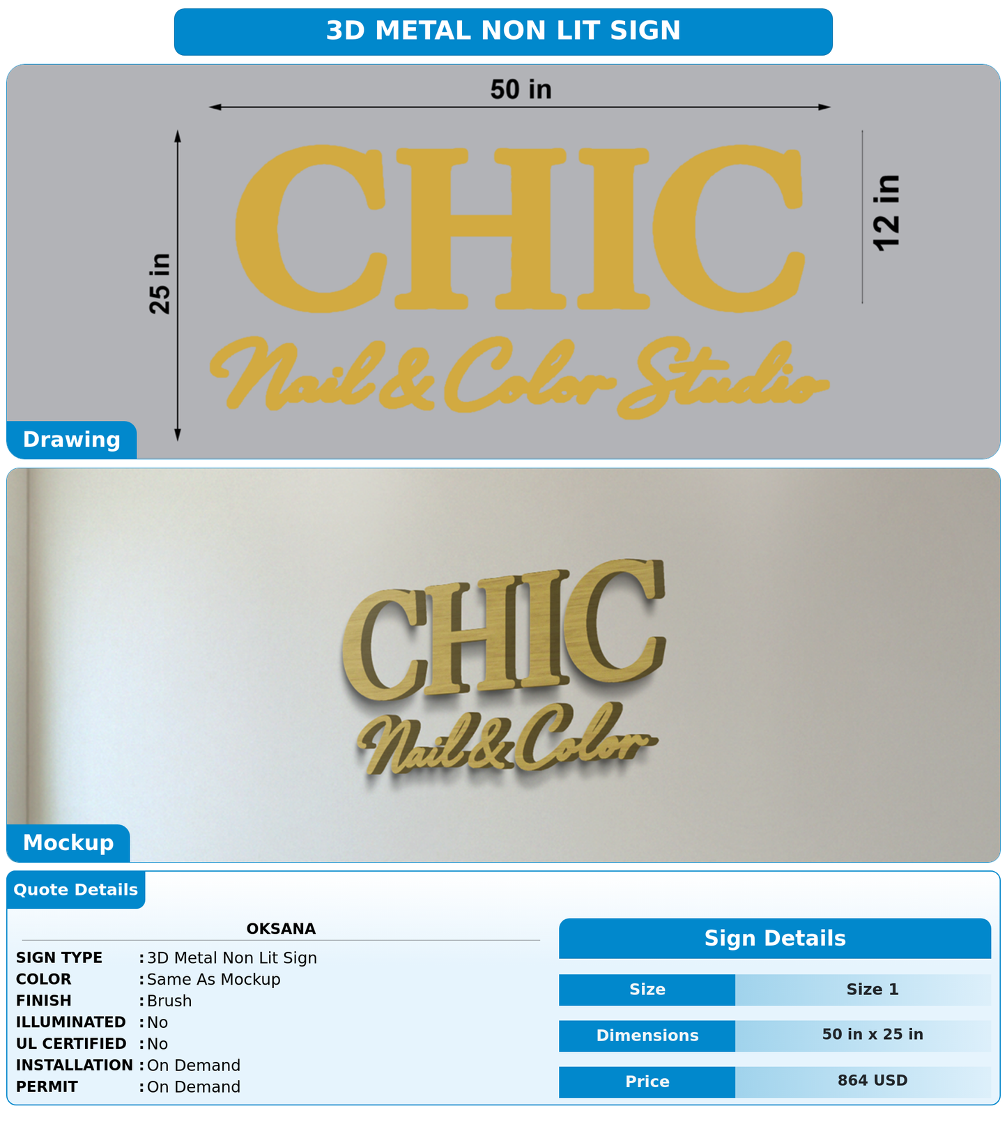 CUSTOM MOCKUP SIGN FOR Oksana