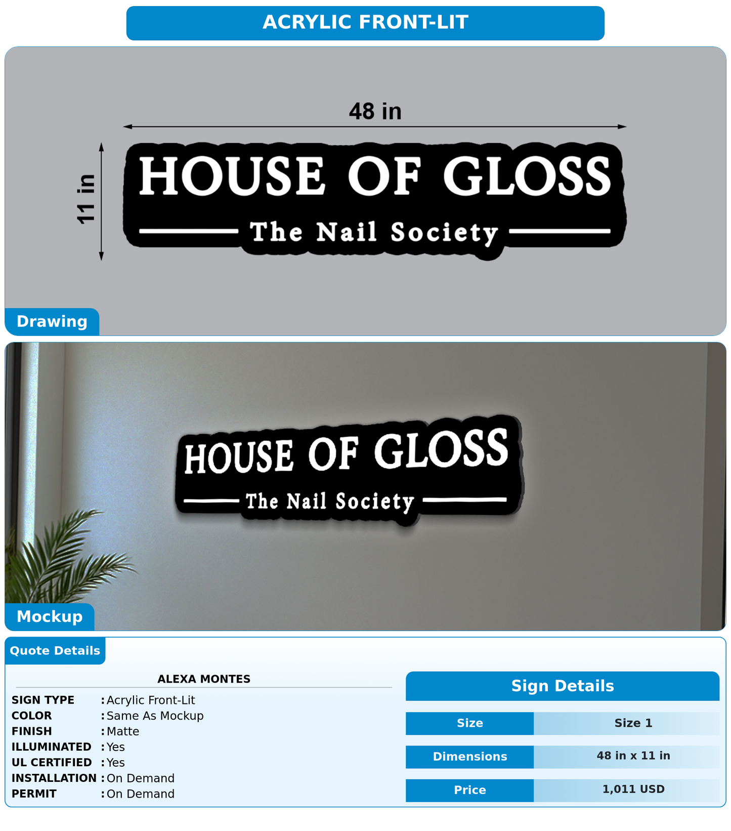 CUSTOM MOCKUP SIGN FOR Alexa Montes