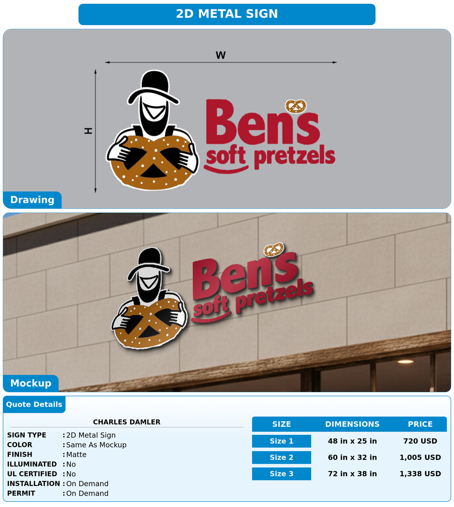 CUSTOM MOCKUP SIGN FOR Charles Damler