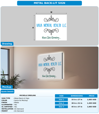 CUSTOM MOCKUP SIGN FOR Michelle Dreiling