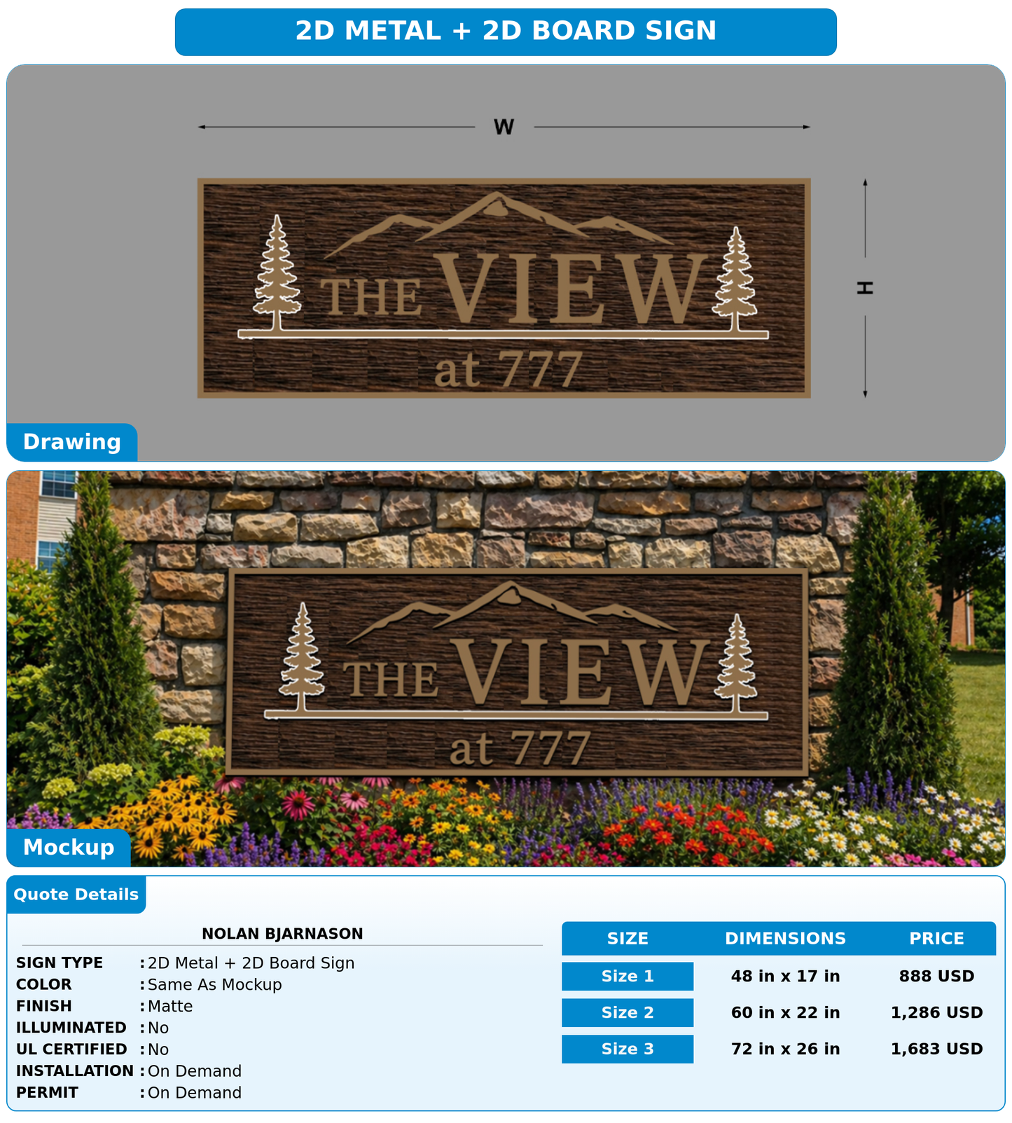CUSTOM MOCKUP SIGN FOR Nolan Bjarnason