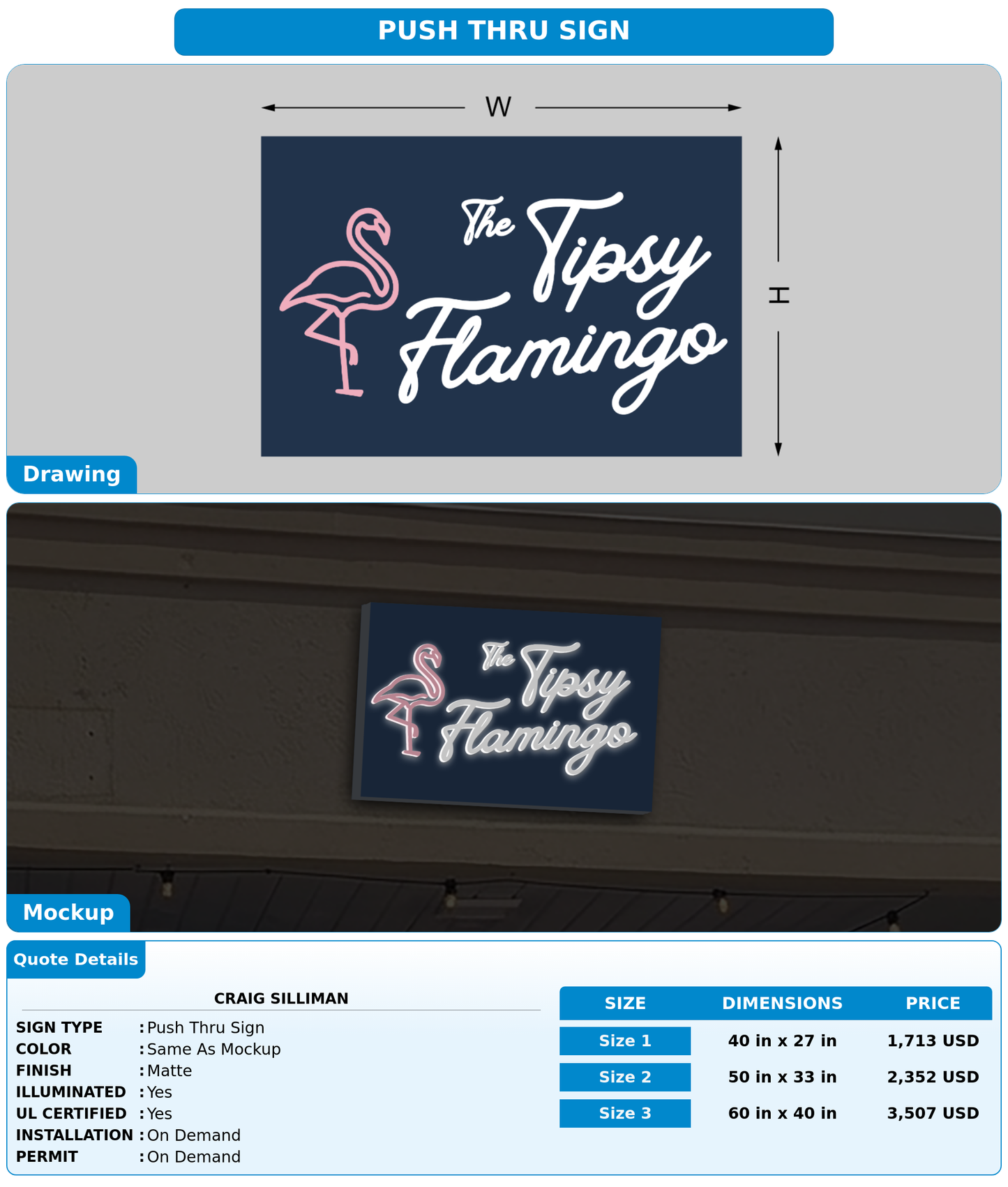 CUSTOM MOCKUP SIGN FOR Craig Silliman