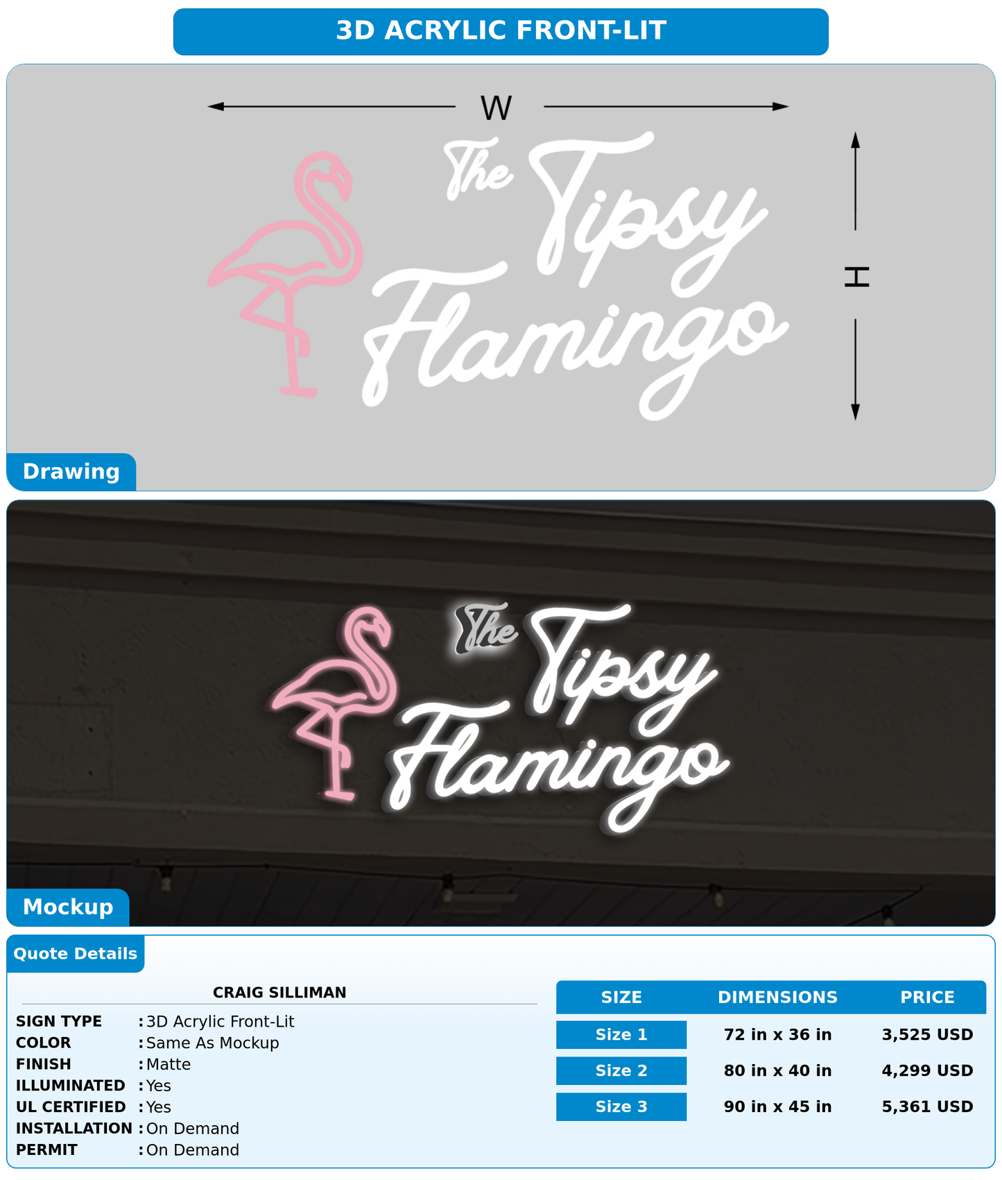 CUSTOM MOCKUP SIGN FOR Craig Silliman