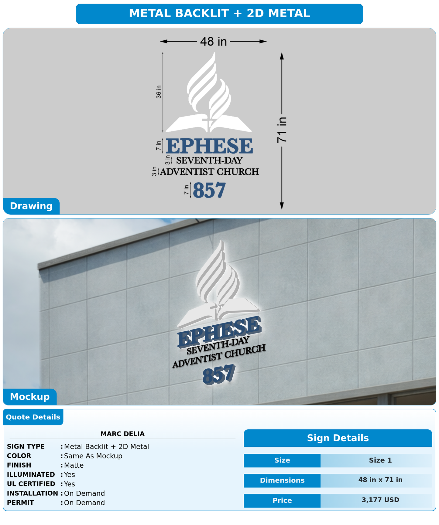 CUSTOM MOCKUP SIGN FOR Marc Delia