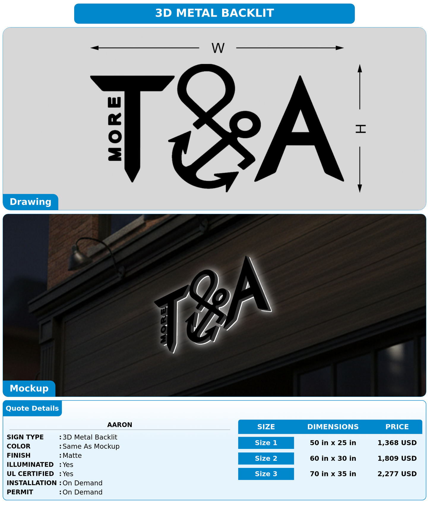 CUSTOM MOCKUP SIGN FOR Aaron