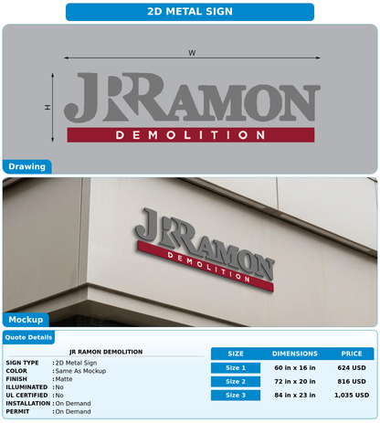 CUSTOM MOCKUP SIGN FOR JR Ramon Demolition