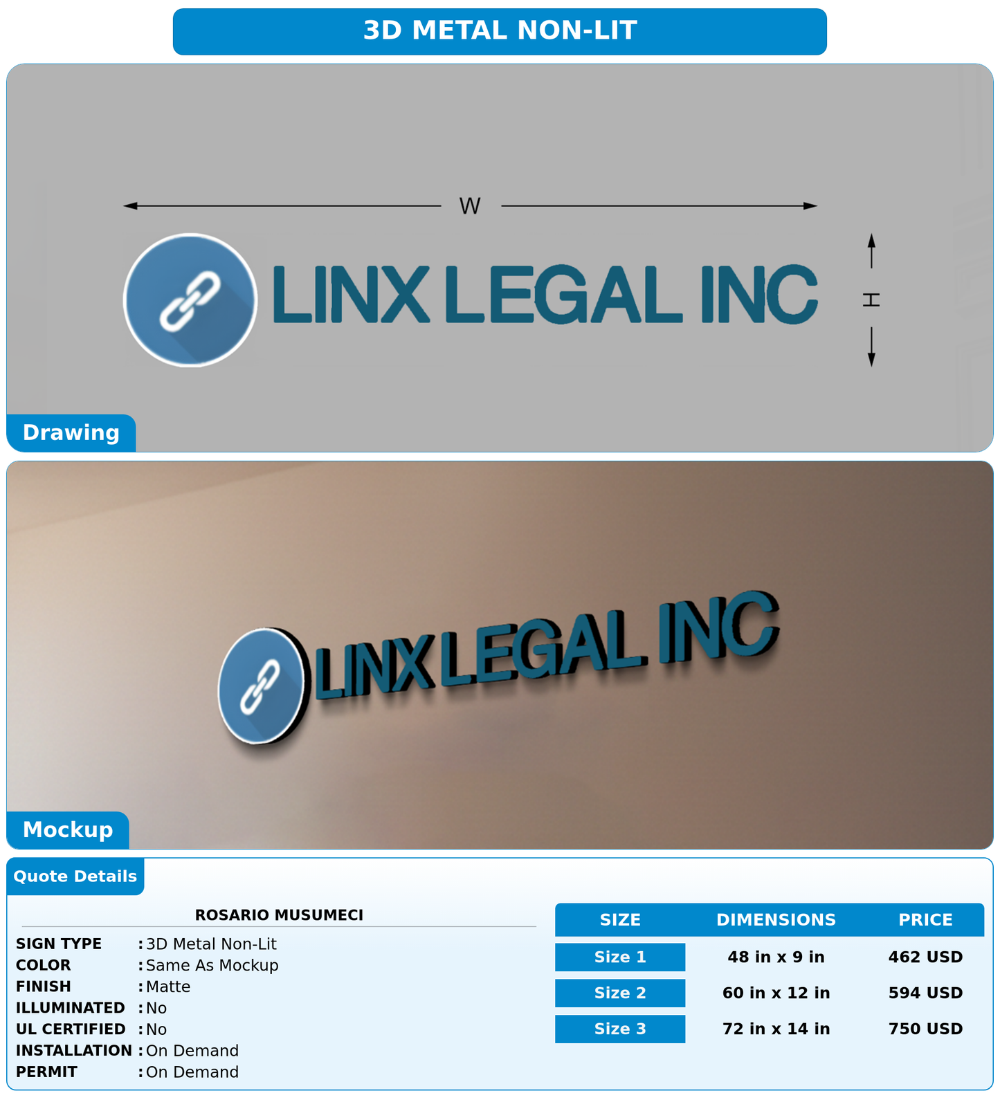 CUSTOM MOCKUP SIGN FOR Rosario Musumeci