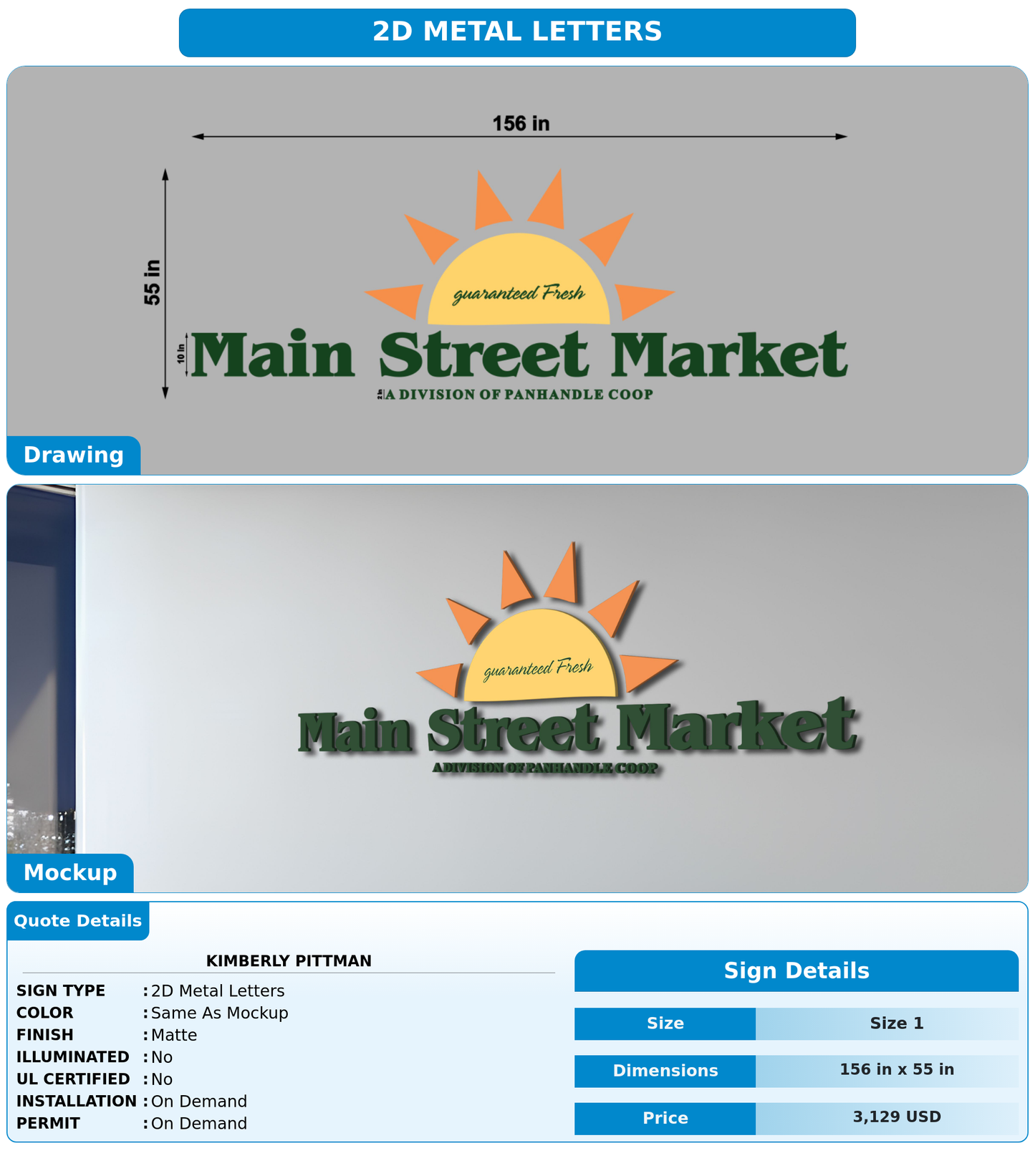 CUSTOM MOCKUP SIGN FOR Kimberly pittman