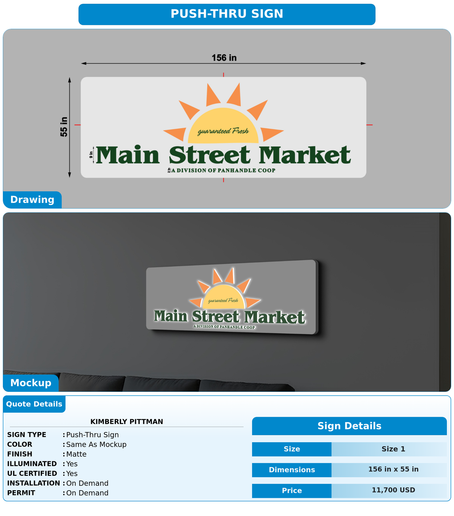 CUSTOM MOCKUP SIGN FOR Kimberly pittman