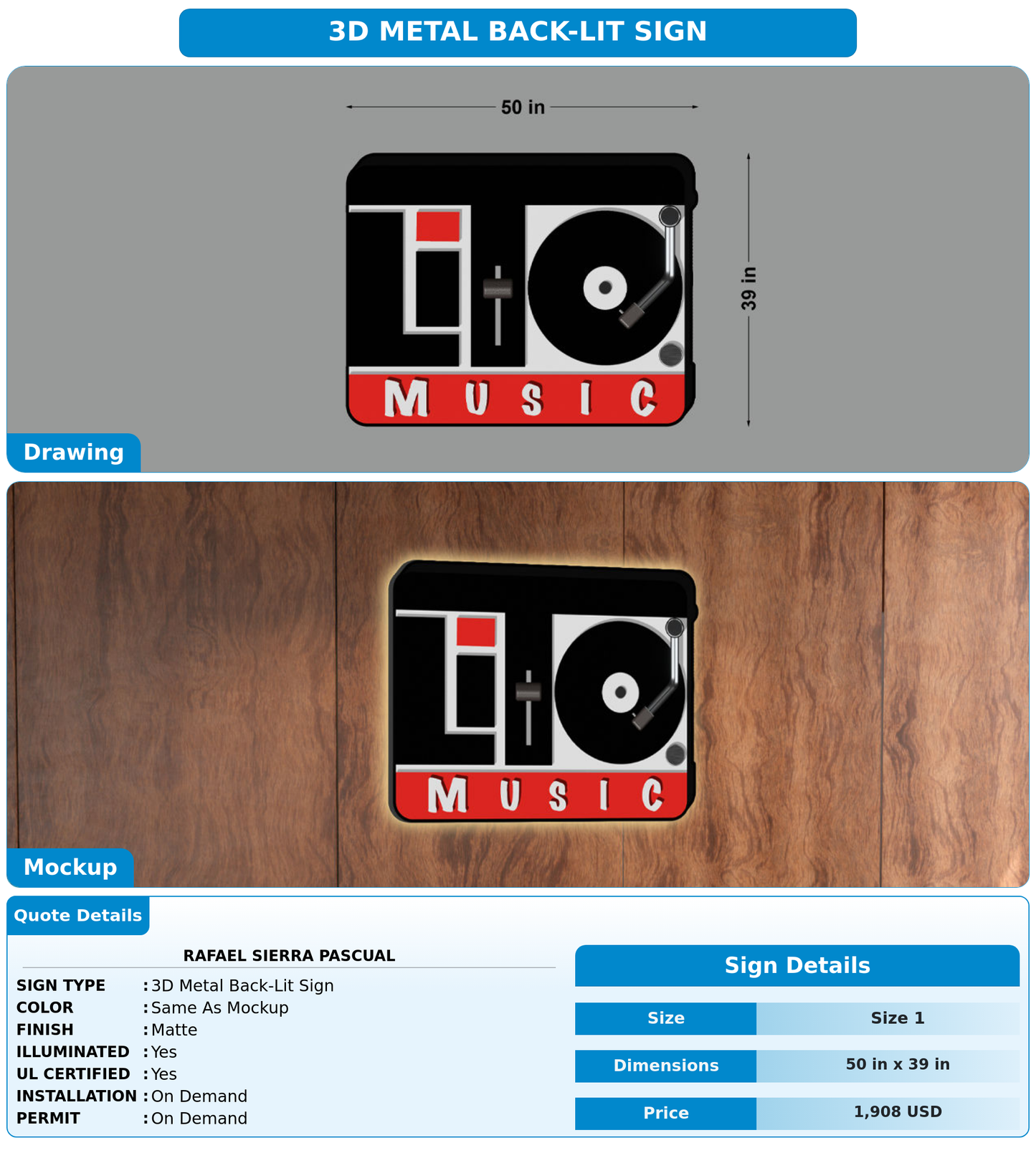 CUSTOM MOCKUP SIGN FOR Rafael Sierra Pascual