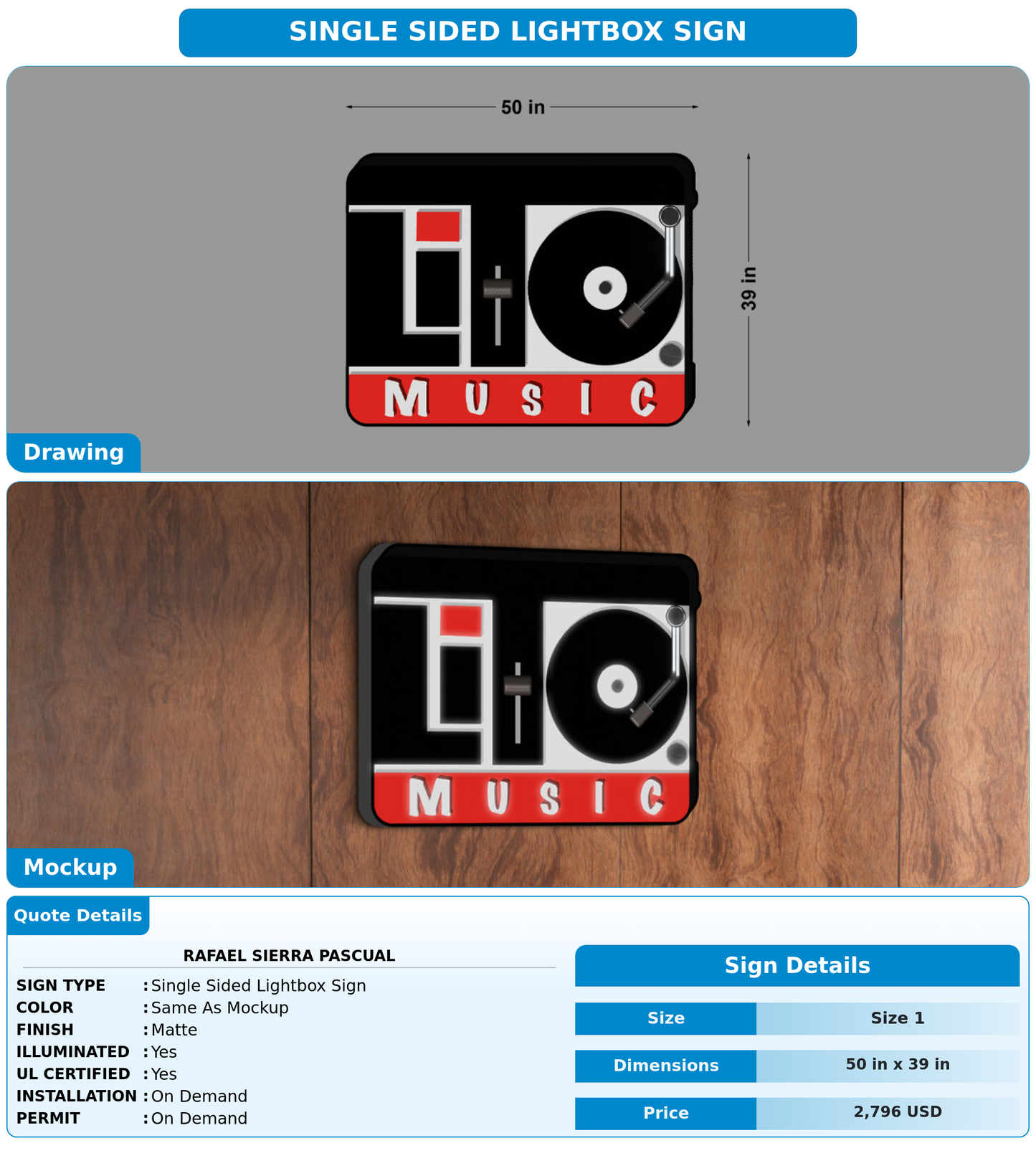 CUSTOM MOCKUP SIGN FOR Rafael Sierra Pascual