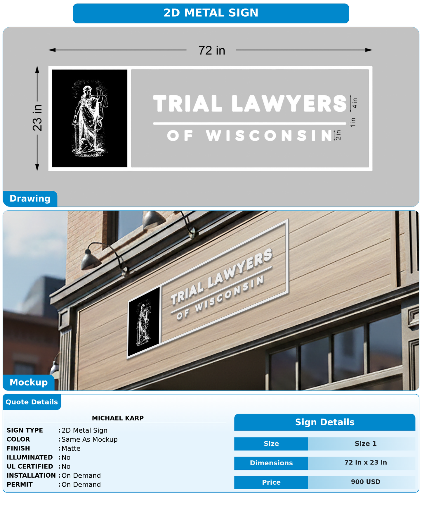 CUSTOM MOCKUP SIGN FOR Michael Karp