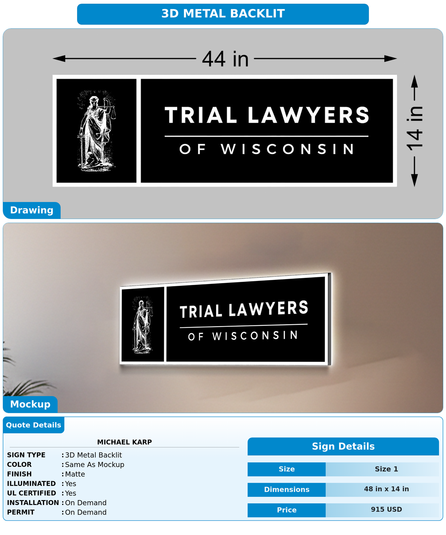CUSTOM MOCKUP SIGN FOR Michael Karp
