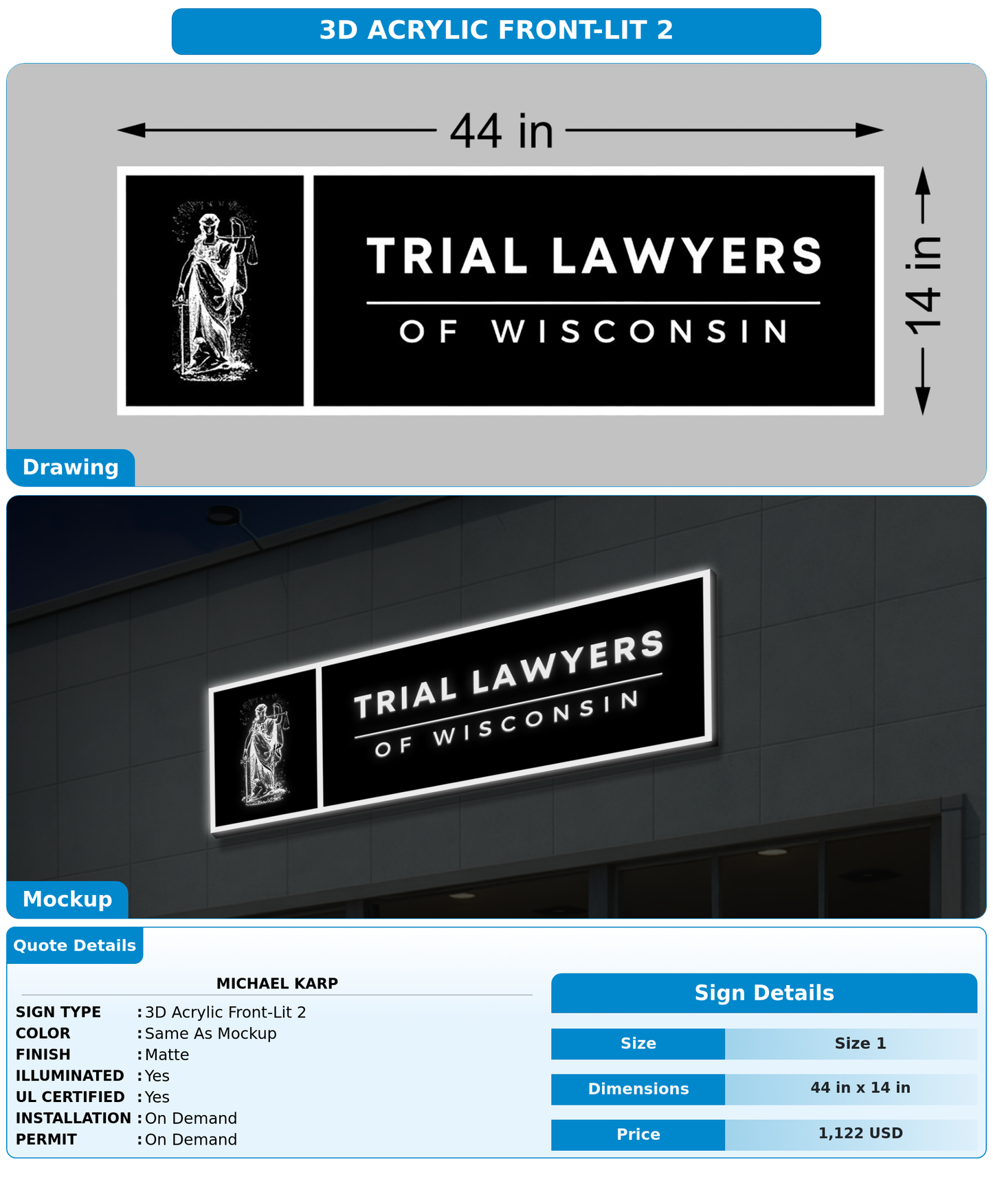 CUSTOM MOCKUP SIGN FOR Michael Karp