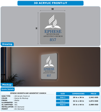 CUSTOM MOCKUP SIGN FOR Ephese Seventh-day Adventist Church