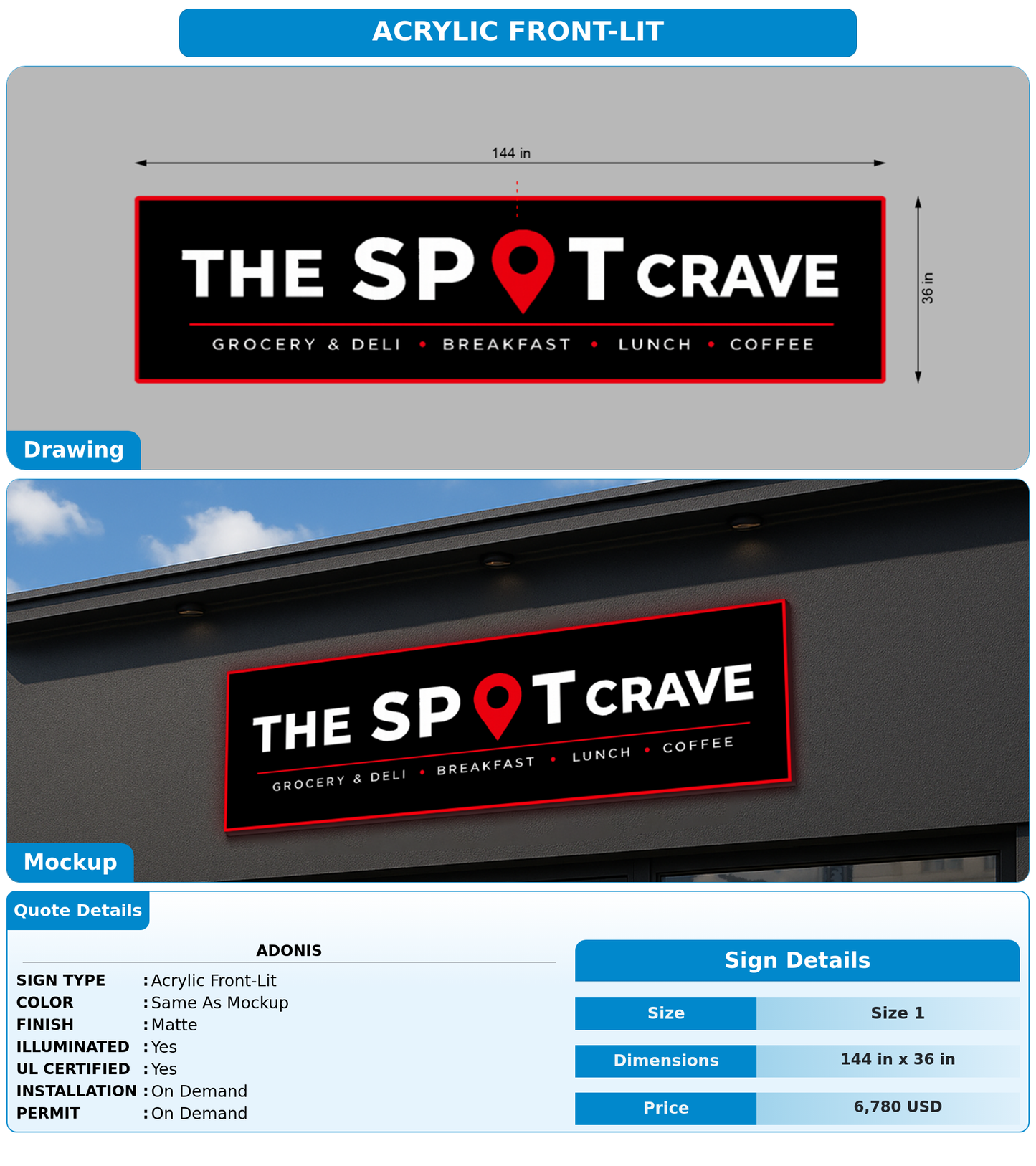 CUSTOM MOCKUP SIGN FOR Adonis