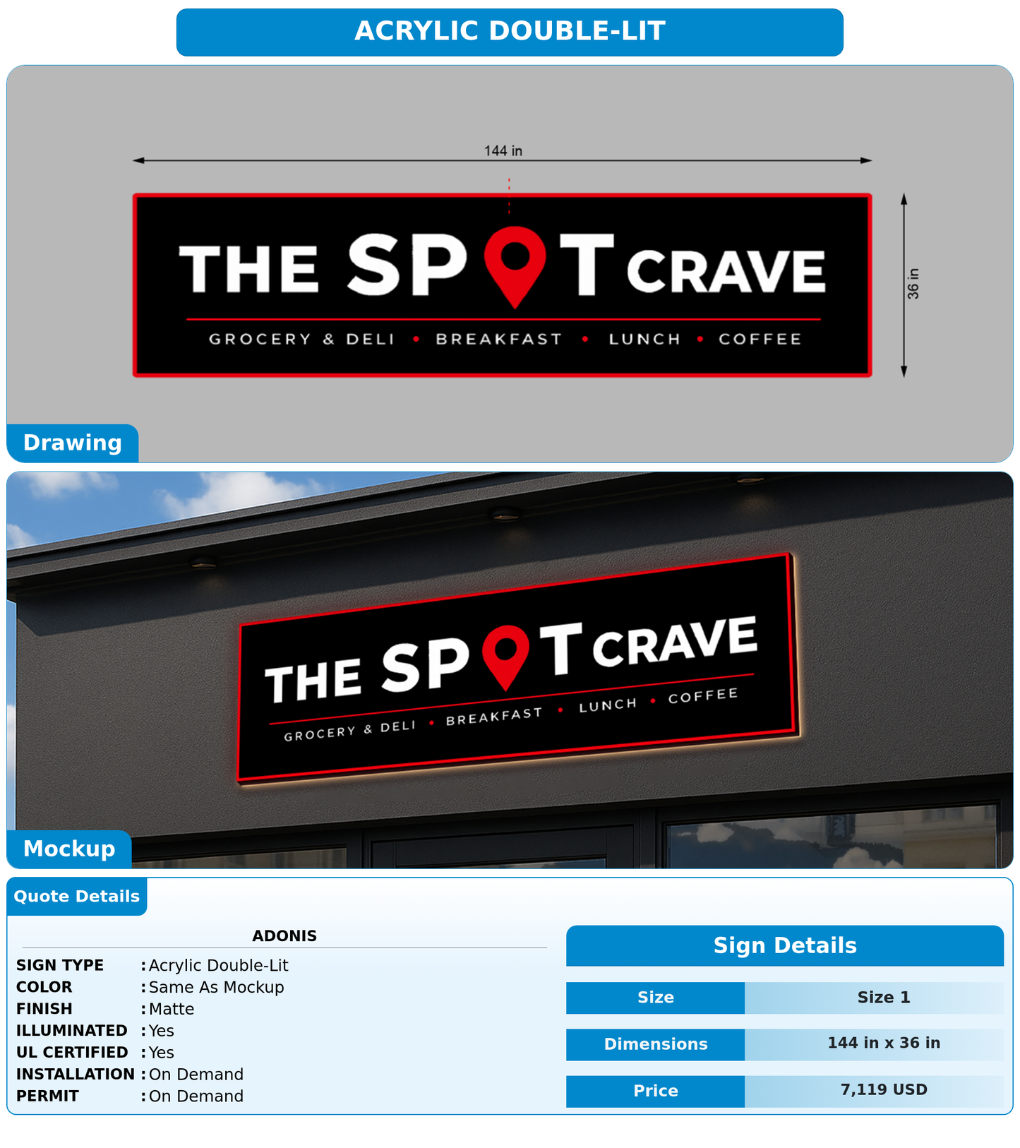 CUSTOM MOCKUP SIGN FOR Adonis