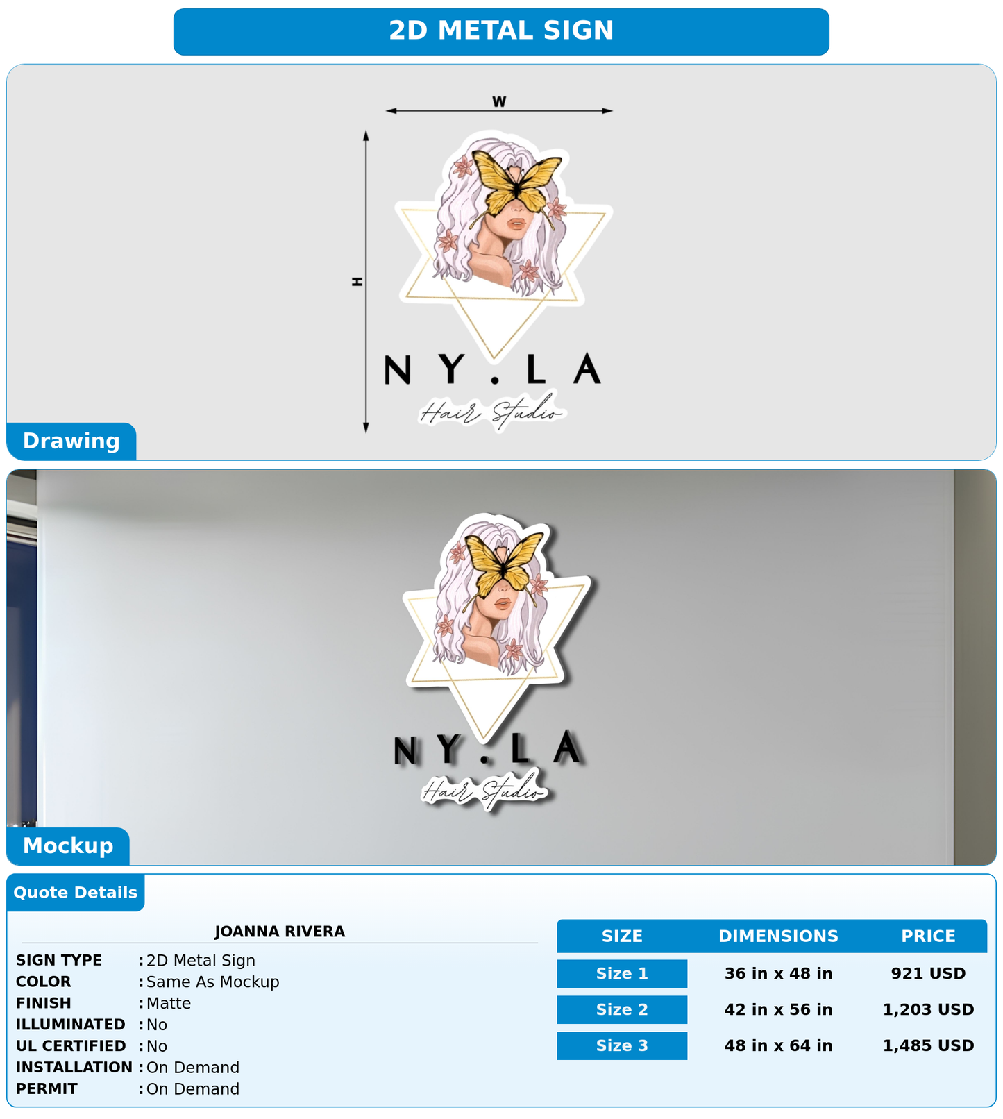 CUSTOM MOCKUP SIGN FOR Joanna Rivera