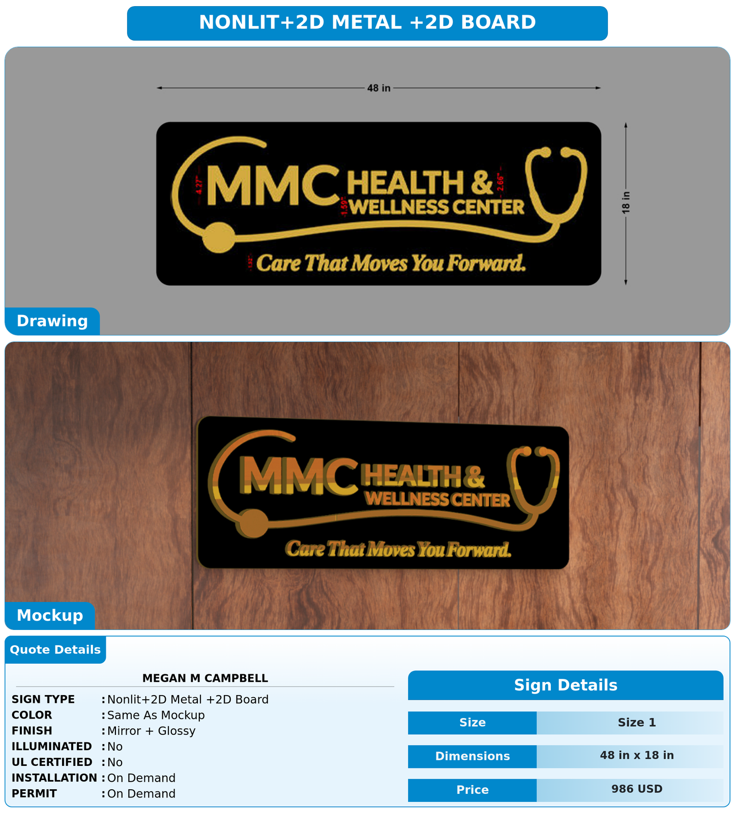 CUSTOM MOCKUP SIGN FOR Megan M Campbell