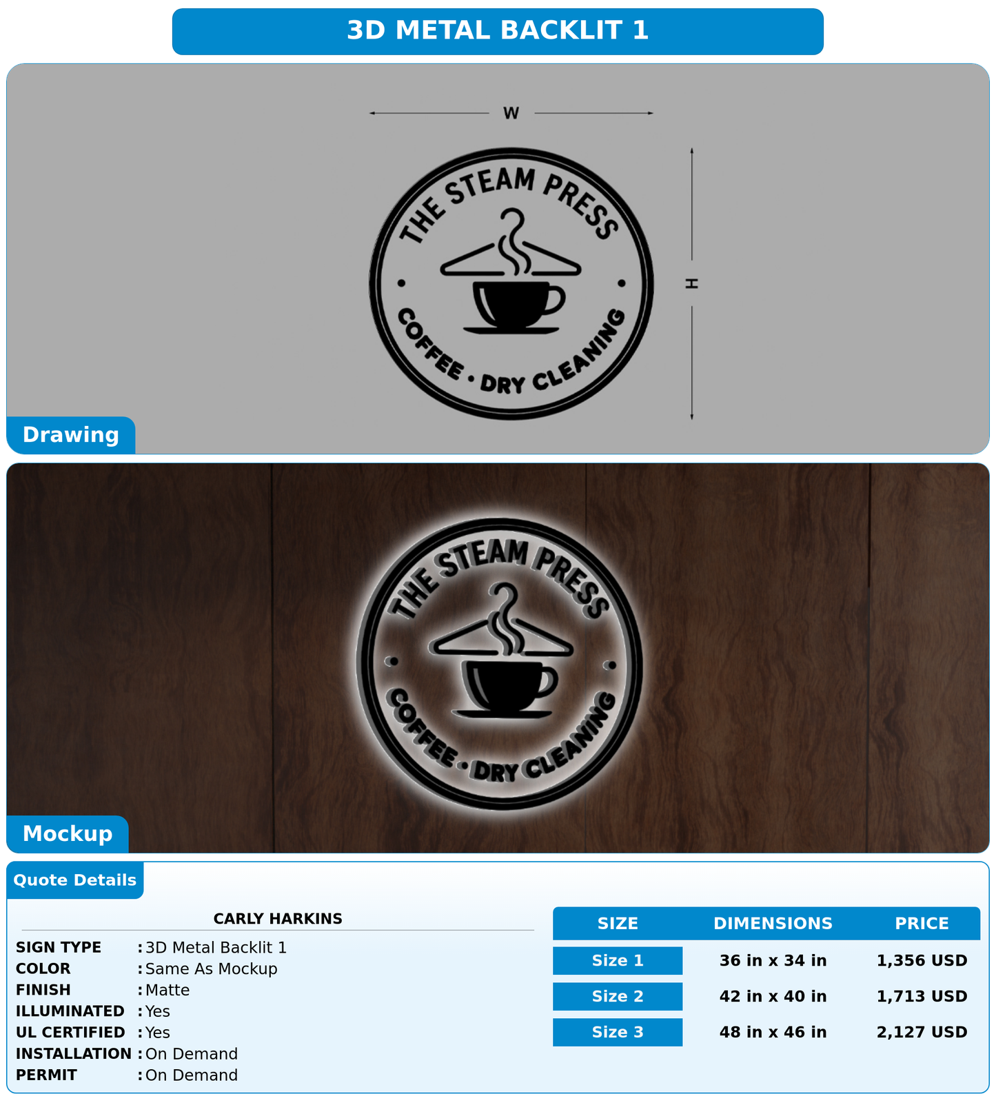 CUSTOM MOCKUP SIGN FOR Carly Harkins