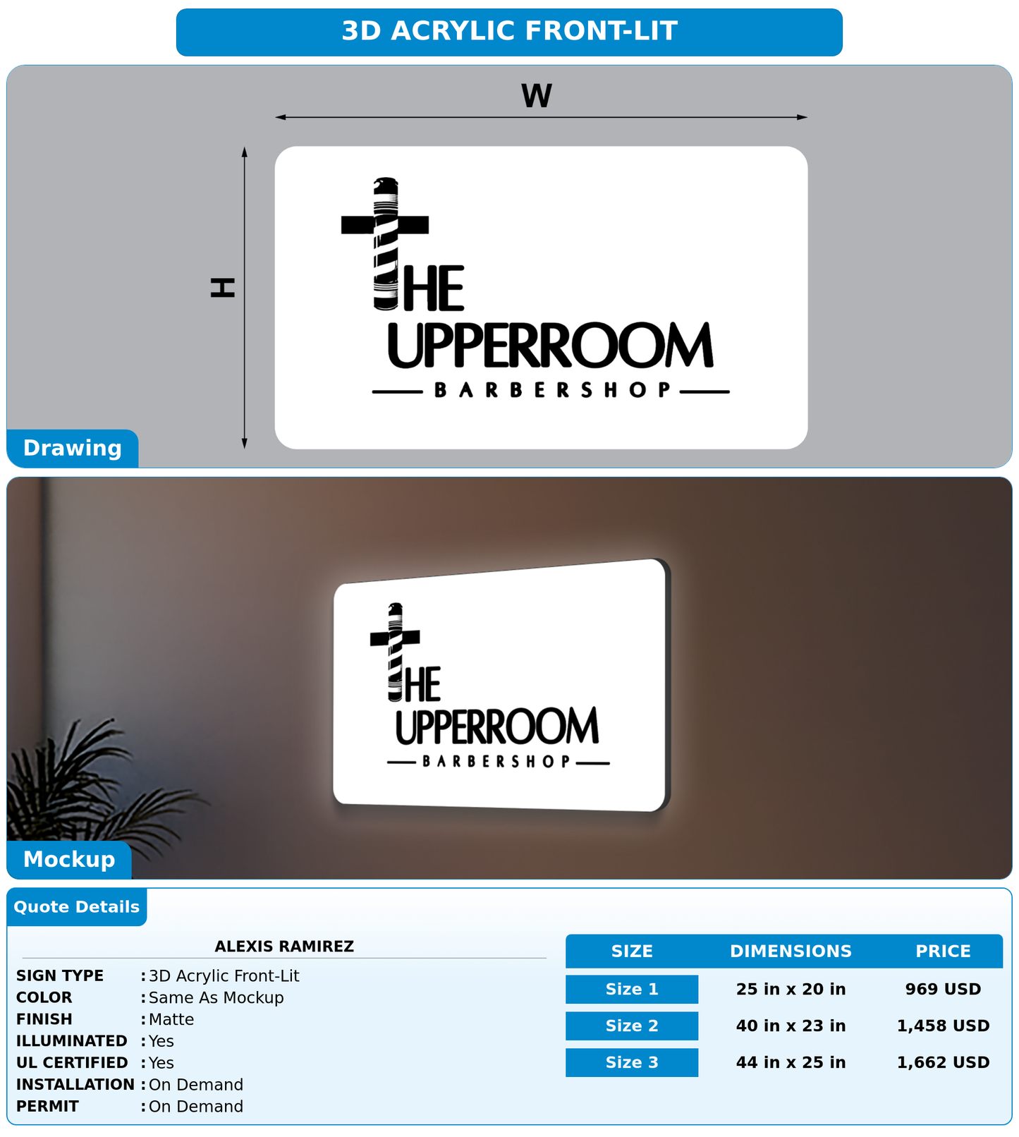 CUSTOM MOCKUP SIGN FOR Alexis Ramirez