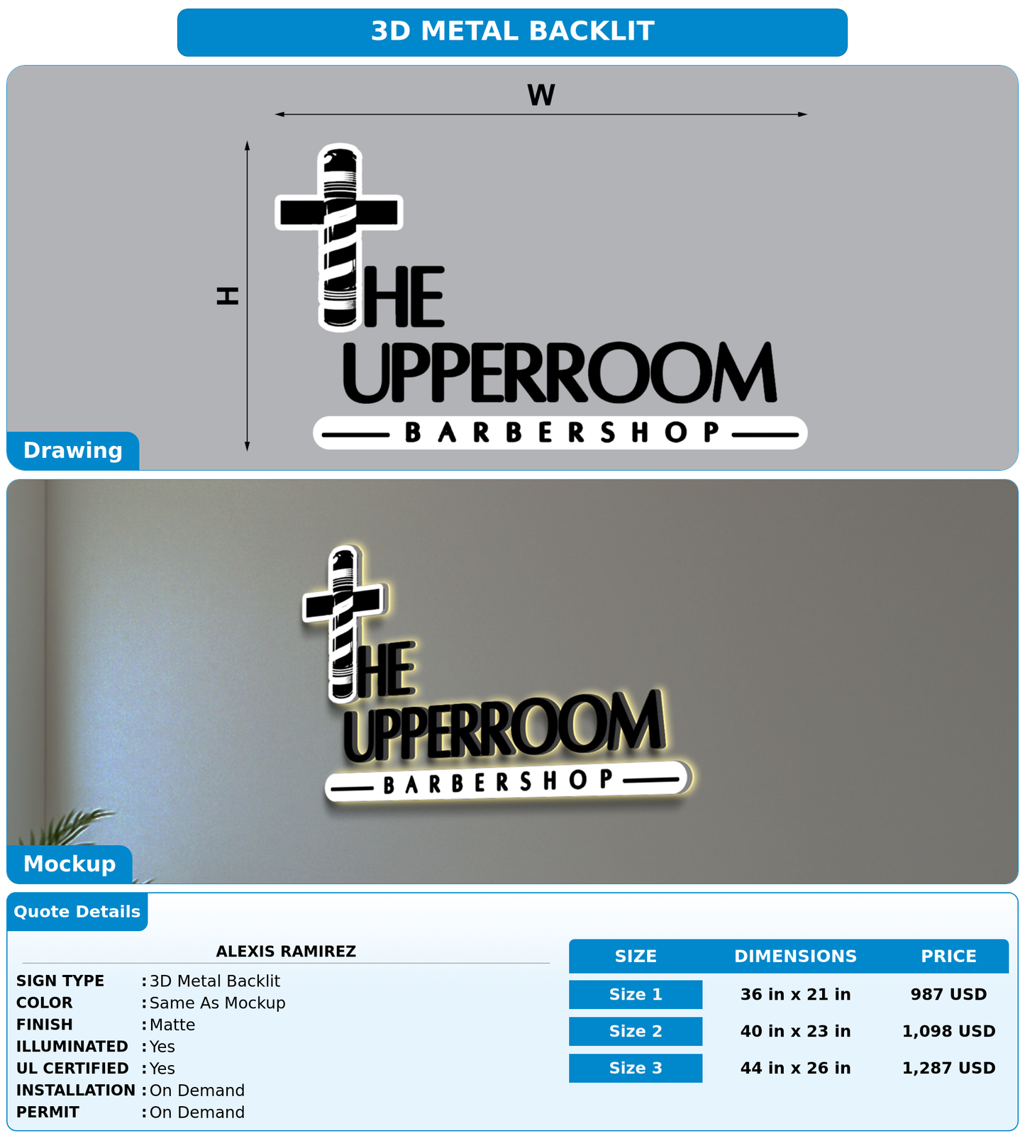 CUSTOM MOCKUP SIGN FOR Alexis Ramirez