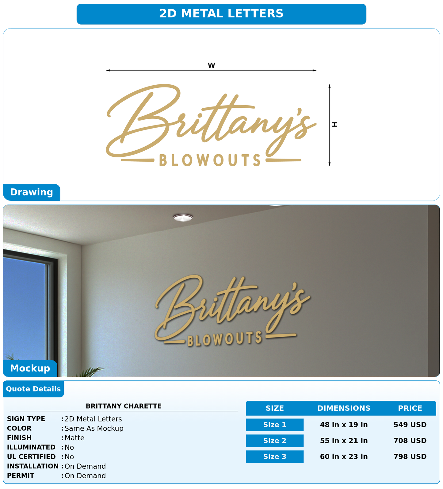 CUSTOM MOCKUP SIGN FOR BRITTANY CHARETTE