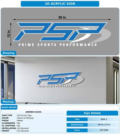 CUSTOM MOCKUP SIGN FOR Andrew Sacks