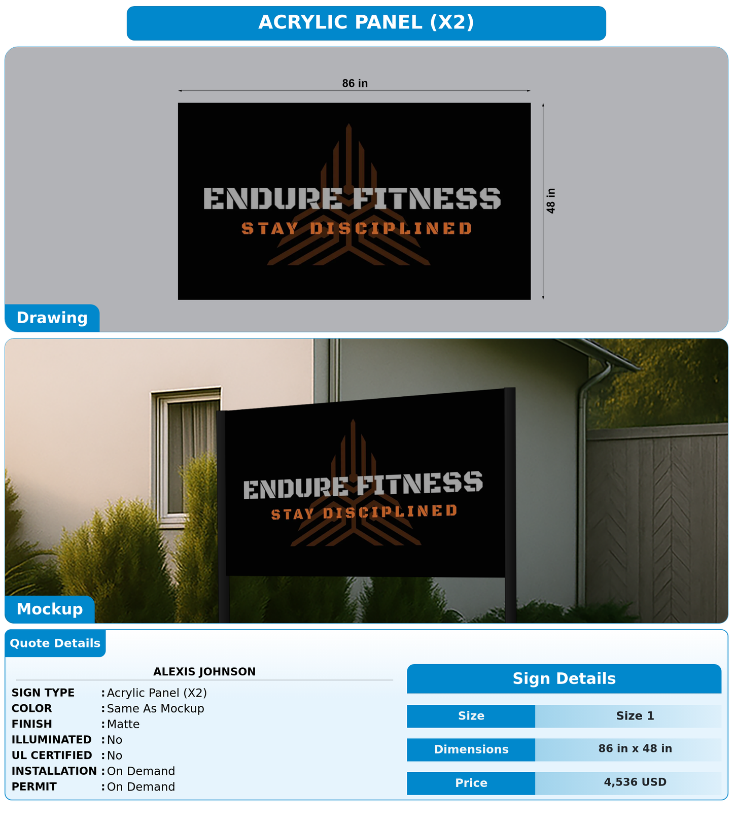 CUSTOM MOCKUP SIGN FOR Alexis Johnson