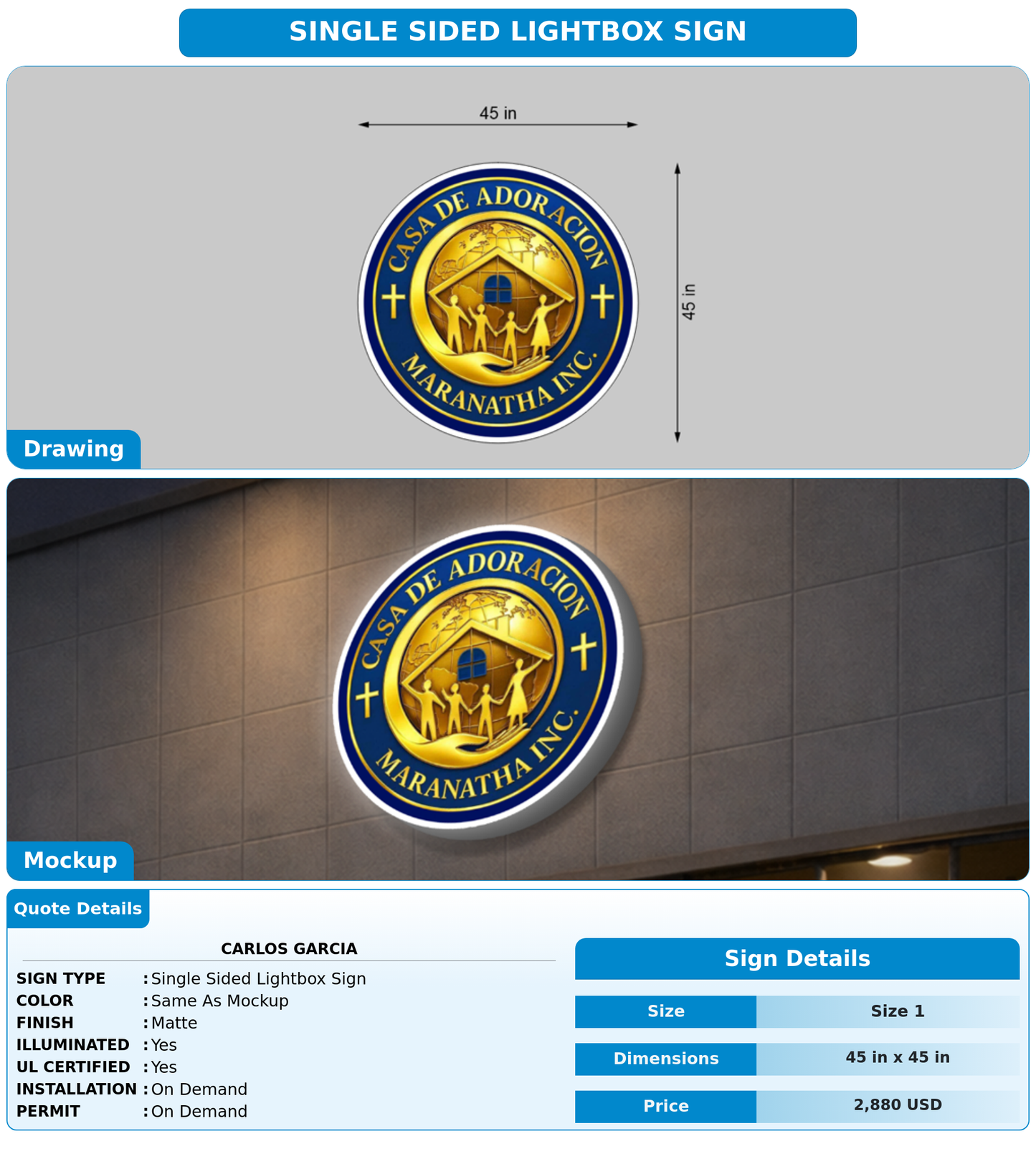 CUSTOM MOCKUP SIGN FOR Carlos garcia