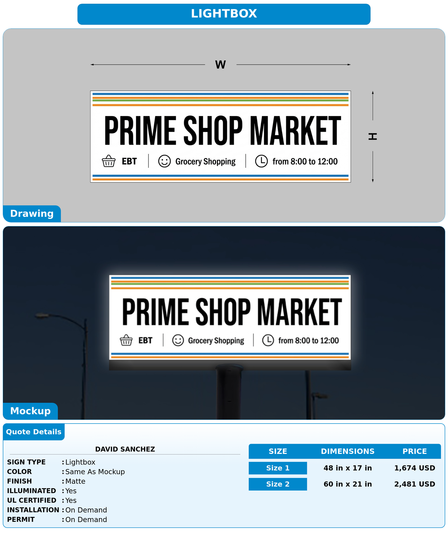 CUSTOM MOCKUP SIGN FOR David Sanchez