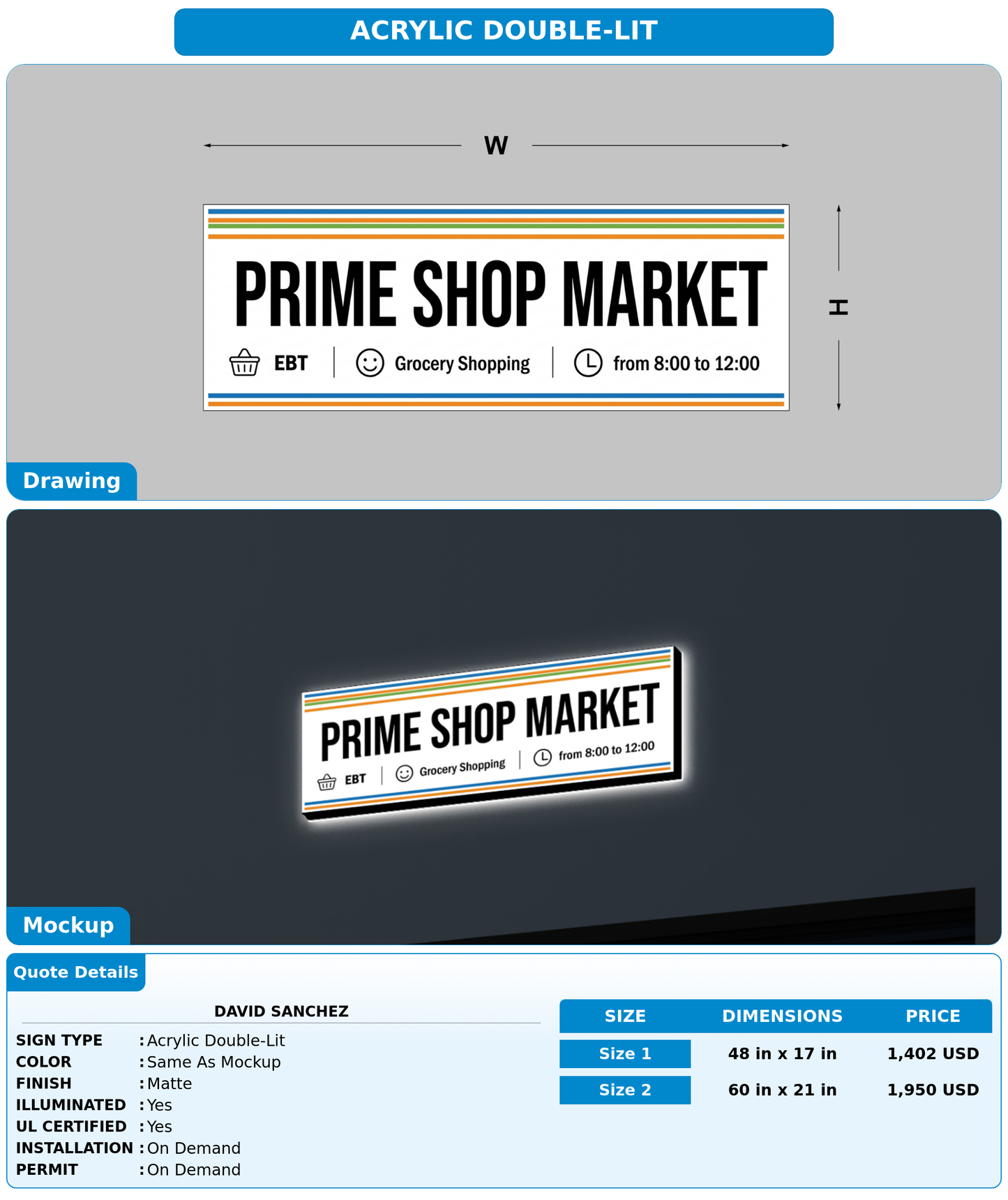 CUSTOM MOCKUP SIGN FOR David Sanchez