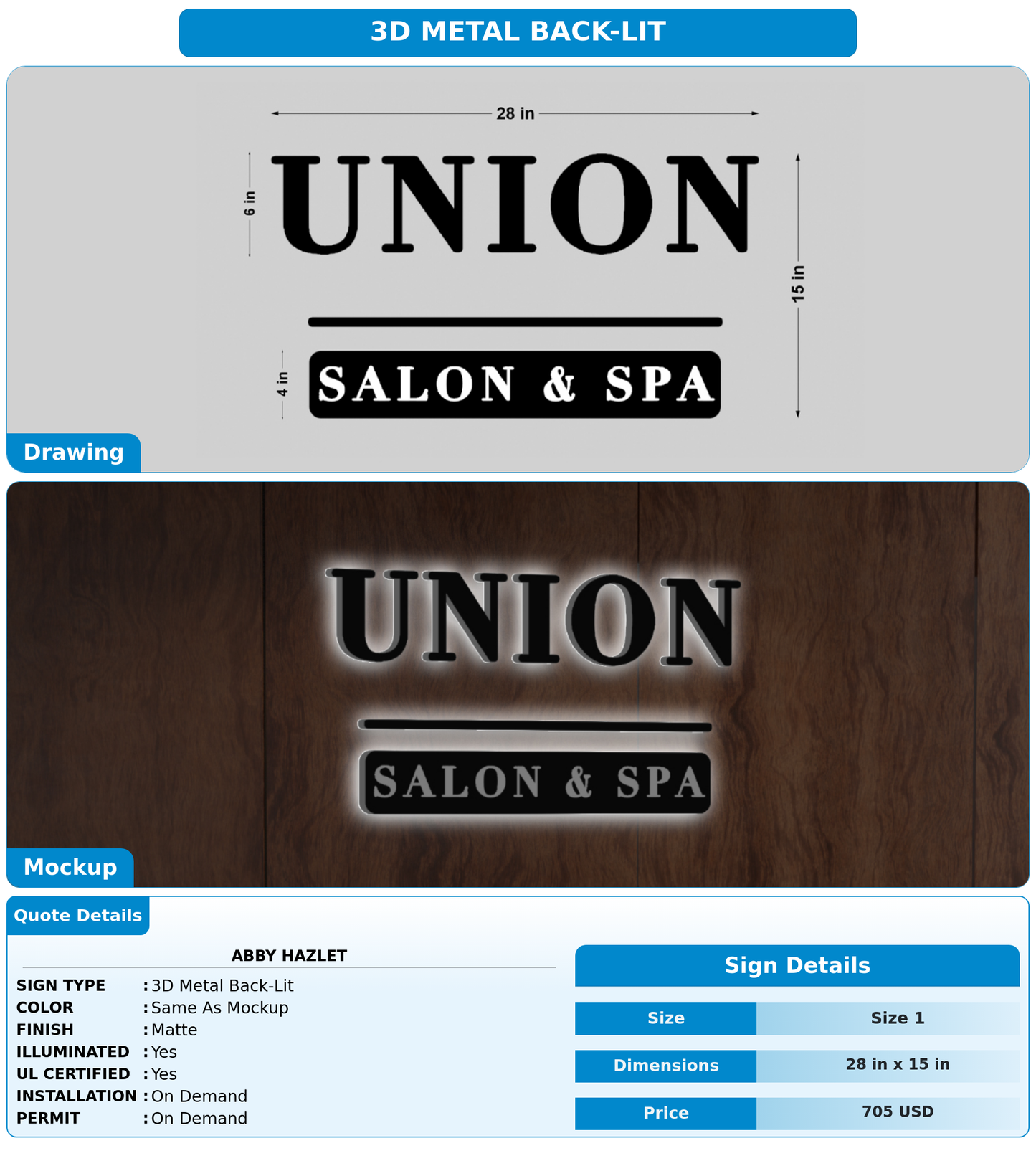 CUSTOM MOCKUP SIGN FOR Abby Hazlet